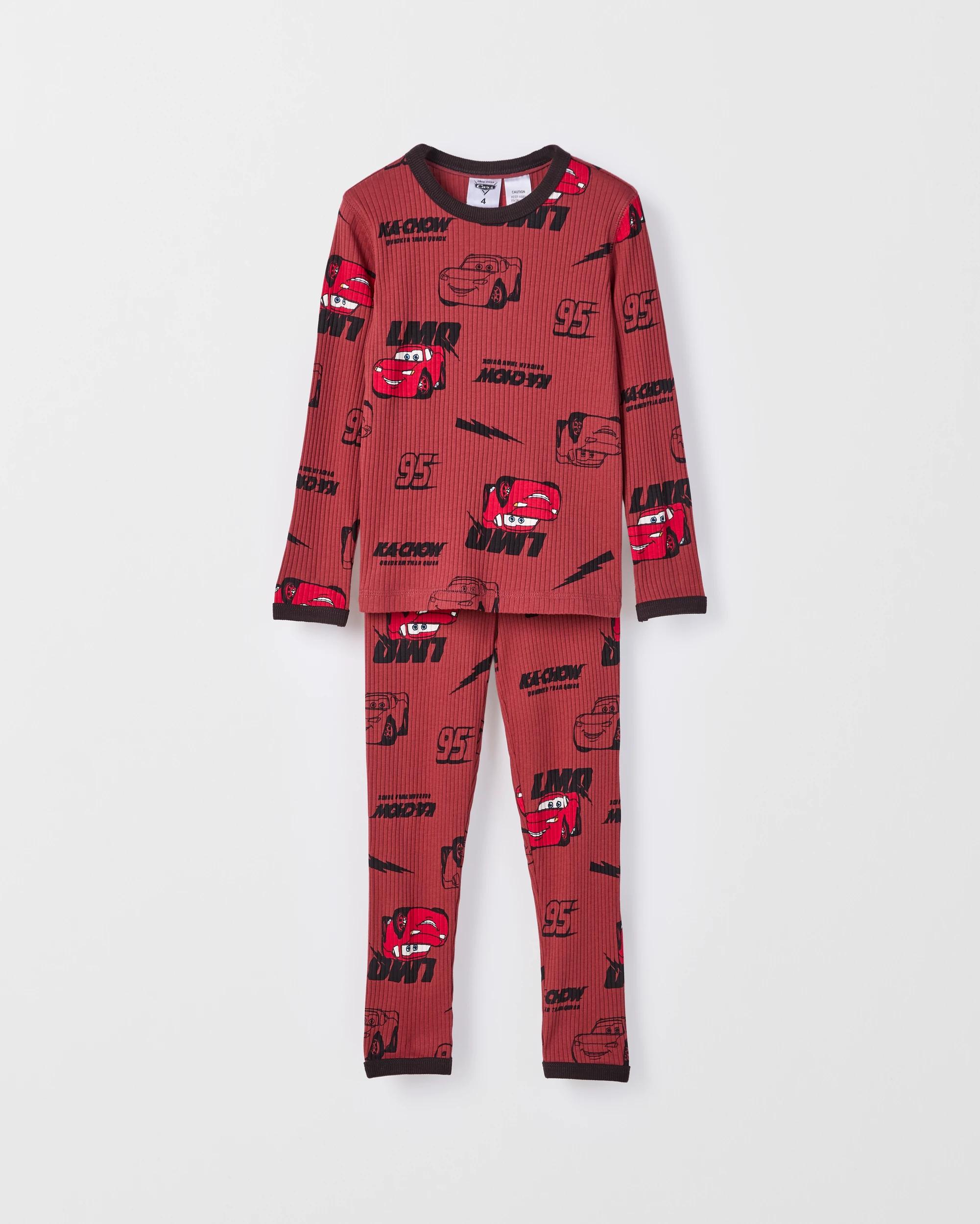 1 Disney Cars Australian Cotton Younger Boys Knit Pyjama Set CARS, 1 of 4
