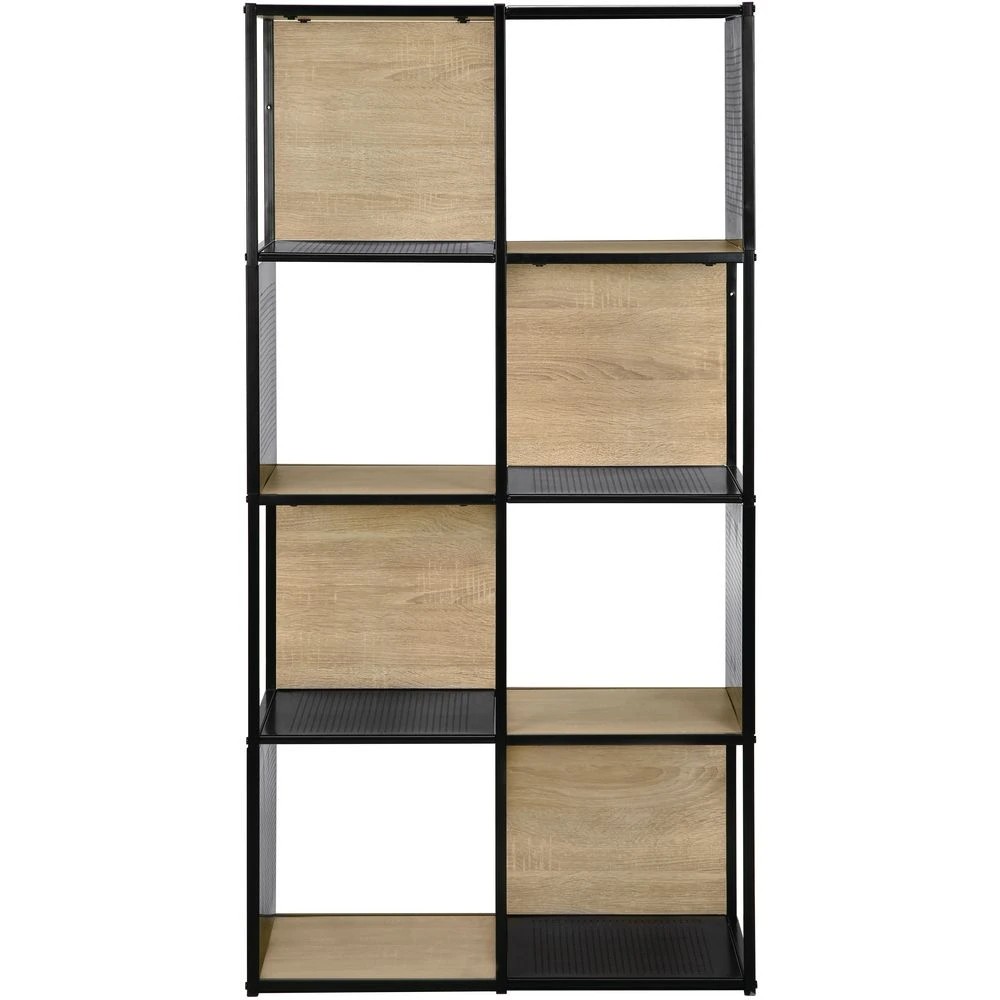 2 Stockholm 8 Cube Bookcase Oak and Black Shelves Home Office Storage, 2 of 5