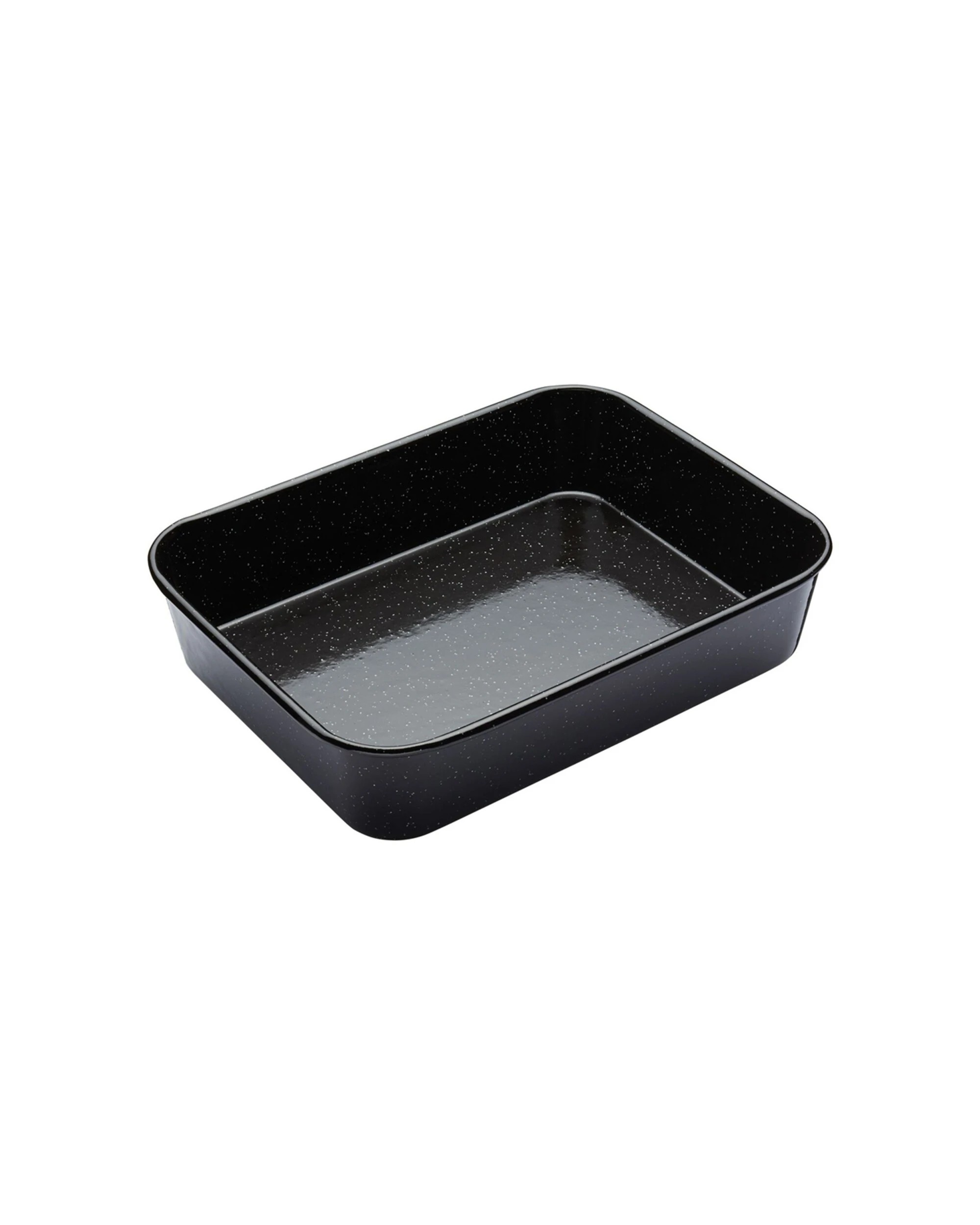1 MasterCraft Pro Vitreous 34x26cm Enamel Roasting Pan Heavy Duty Coated - Black, 1 of 3