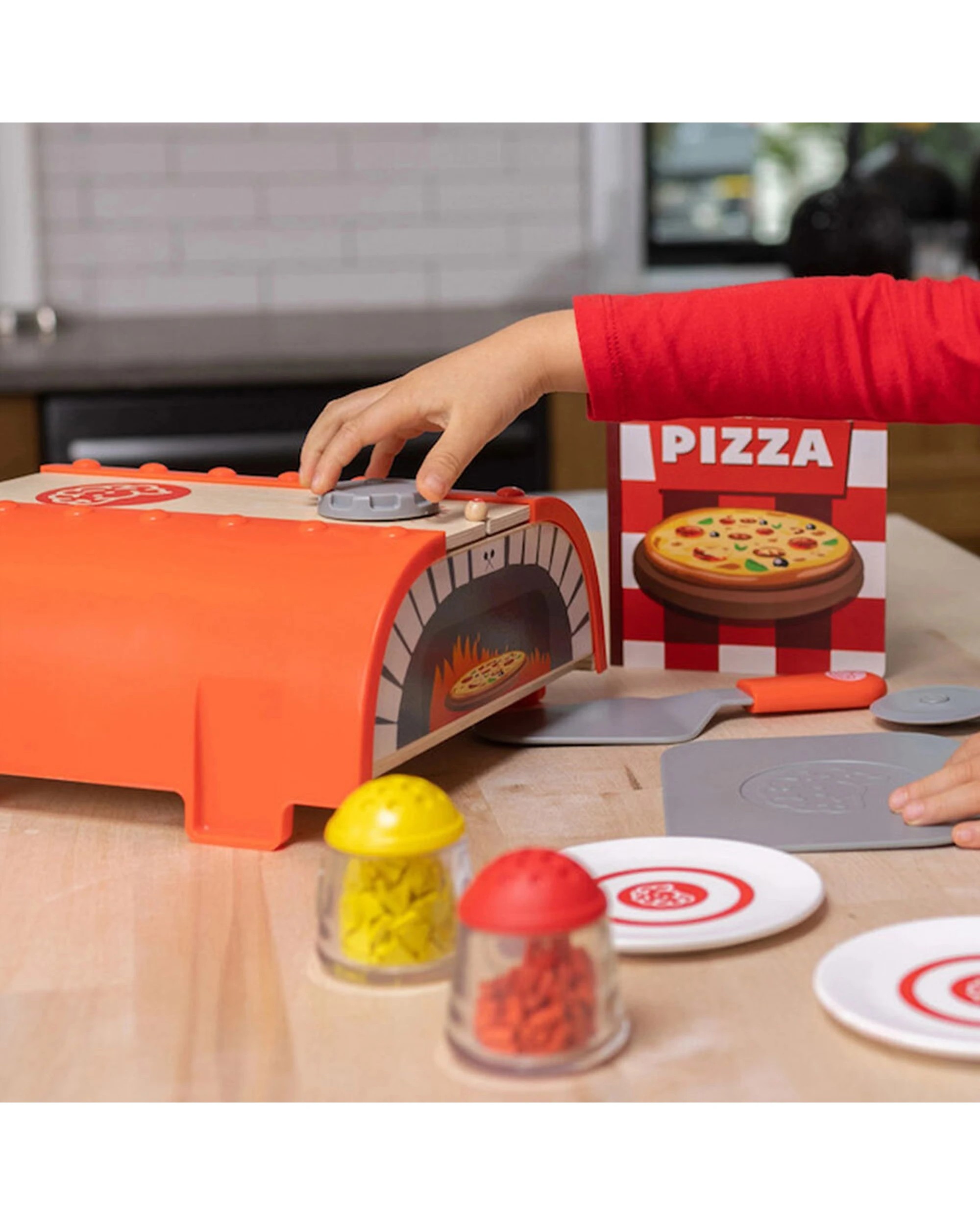 2 Pretendables Backyard Pizza Oven Set Kids Childrens Play Toy Imaginative Roleplay - Multi, 2 of 3