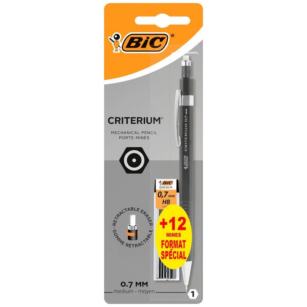 1 BIC Criterium Mechanical Pencil With 0.7mm Leads Black, 1 of 5