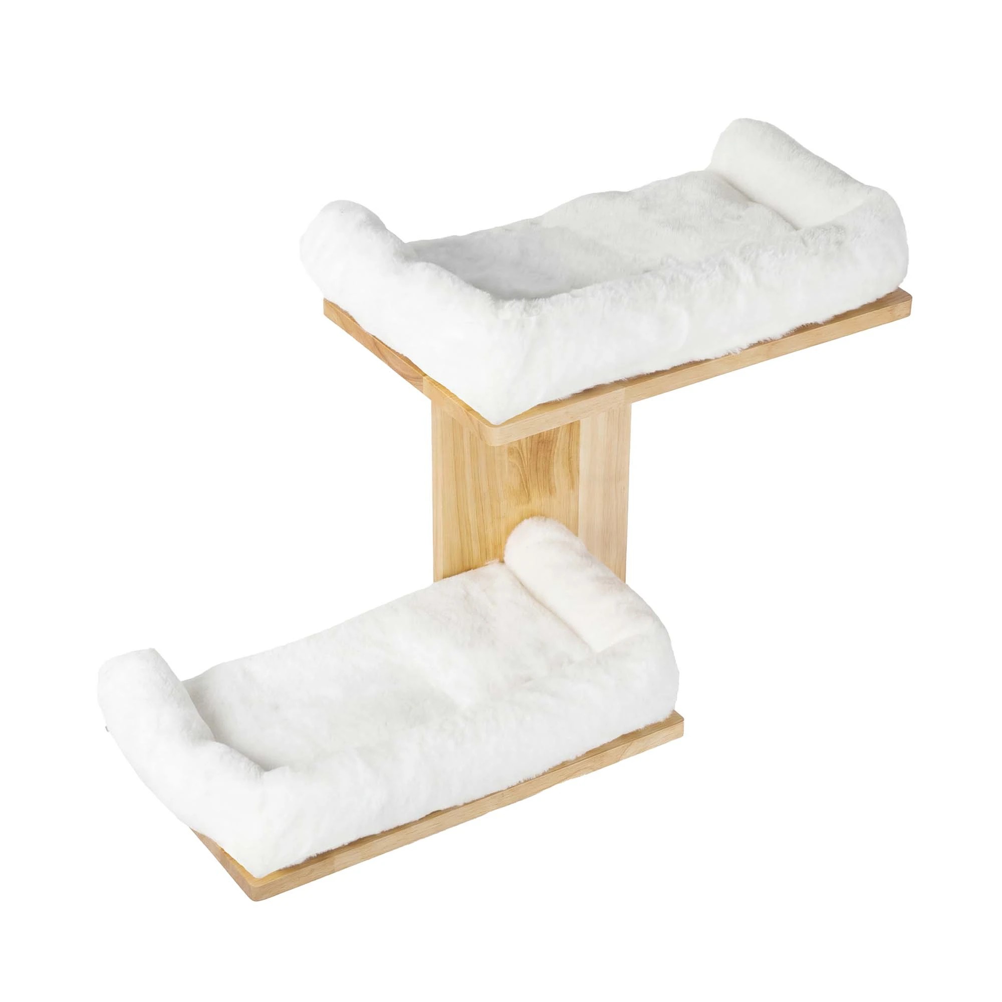 2 Pawz Cat Wall Shelves 2 Steps Wide Perch Soft Beds for Large Cats Climbing White, 2 of 8
