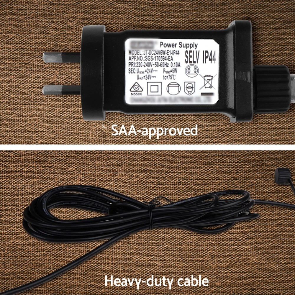 6 68m LED Festoon String Lights Christmas Decorations Wedding Party Outdoor Garden - Black, 6 of 7