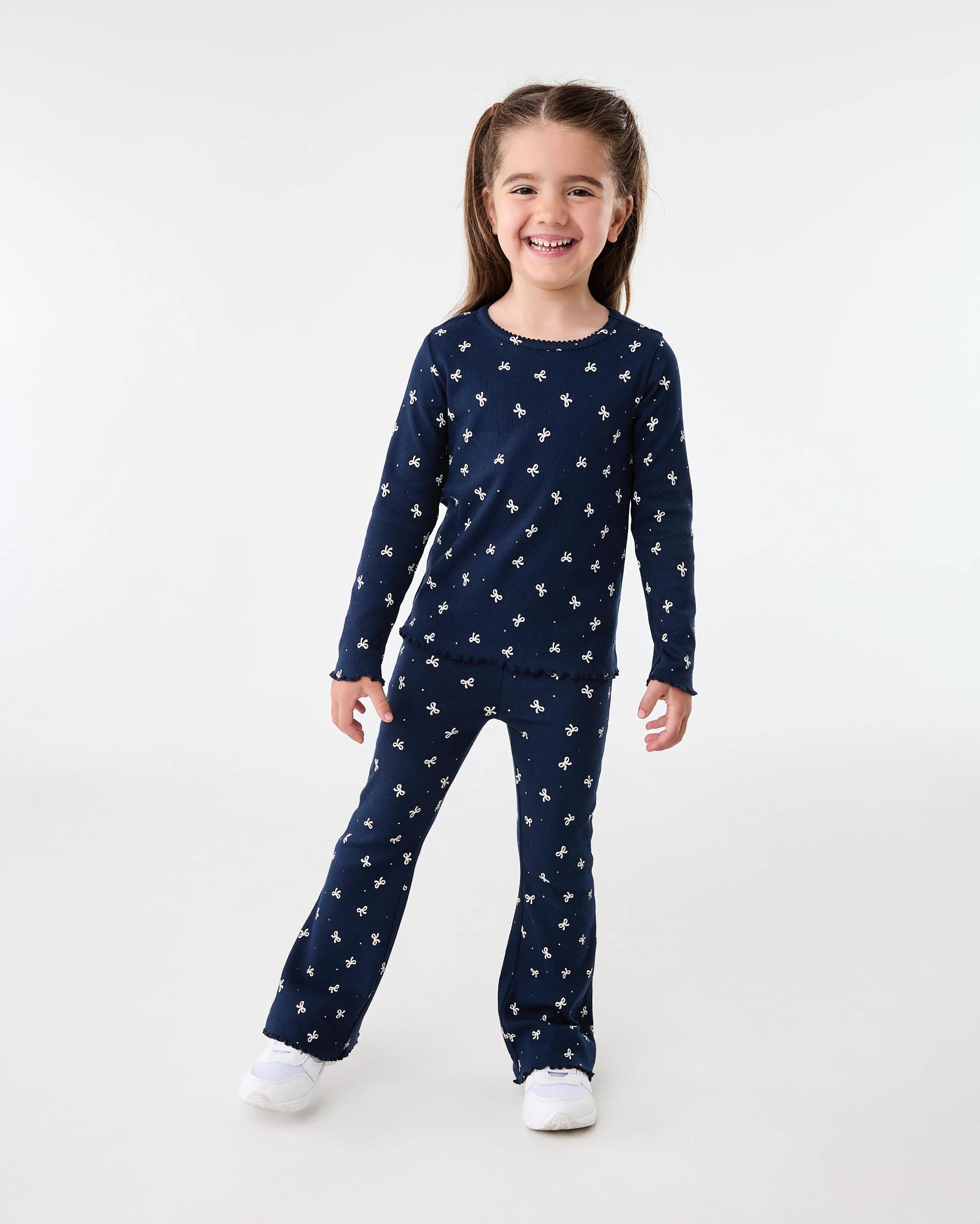 4 Rib Flare Leggings Nvy Bow, 4 of 4