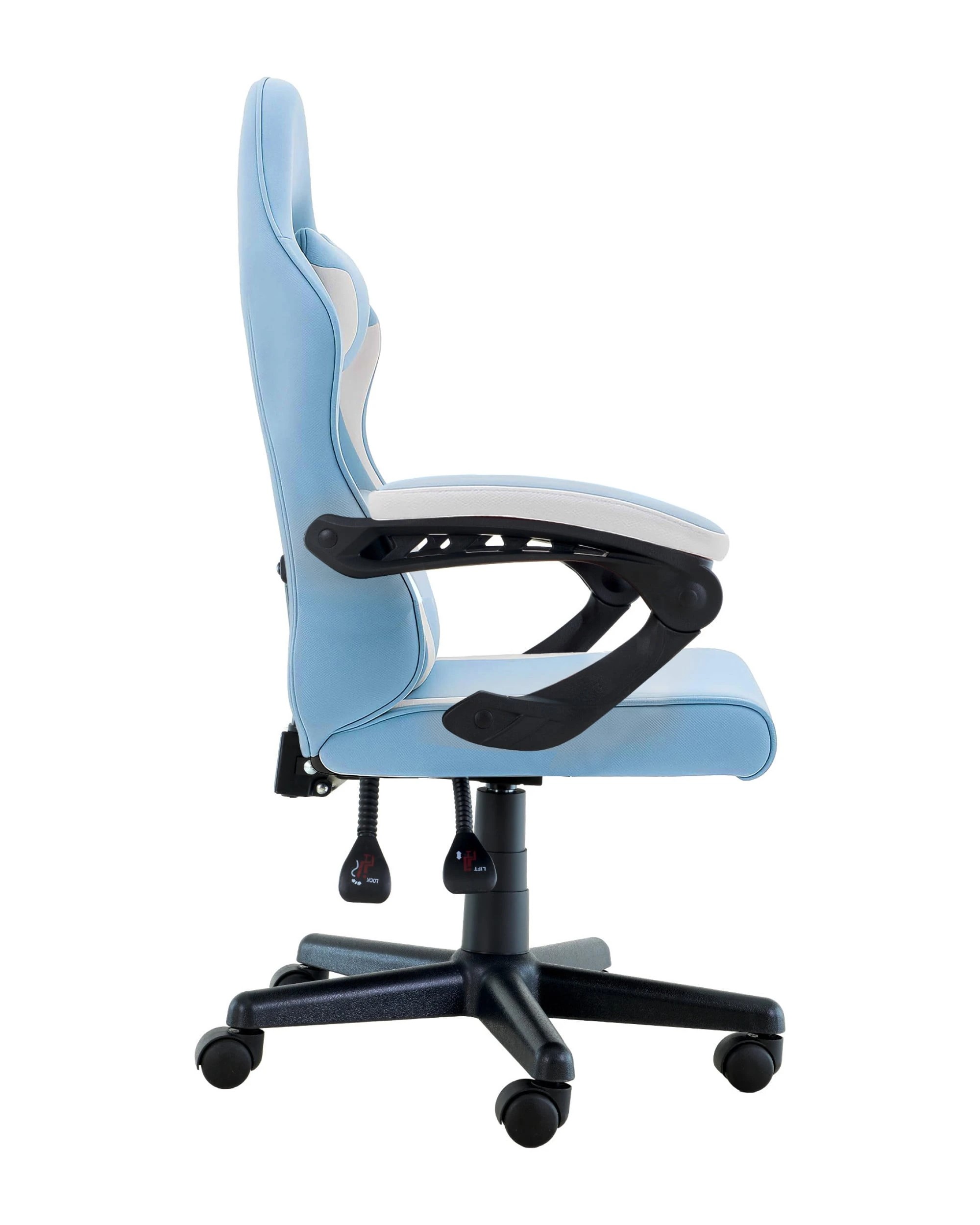 4 Sarantino Antre Kids Study Gaming Chair in Black and White Office Adjustable Height Chair, 4 of 5