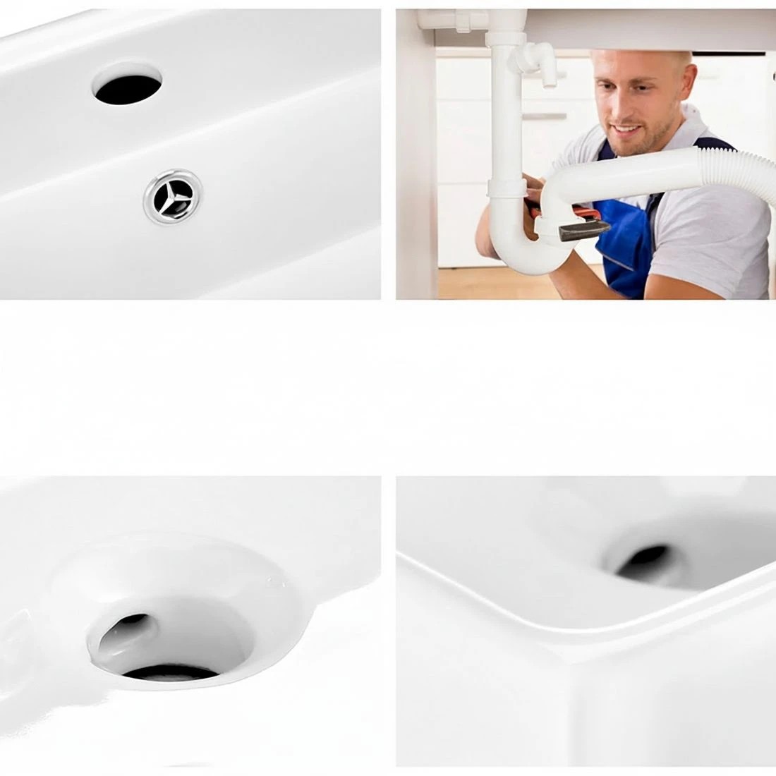 4 Cefito Bathroom Basin Ceramic Vanity Sink Hand Wash Bowl 41x41cm - White, 4 of 5
