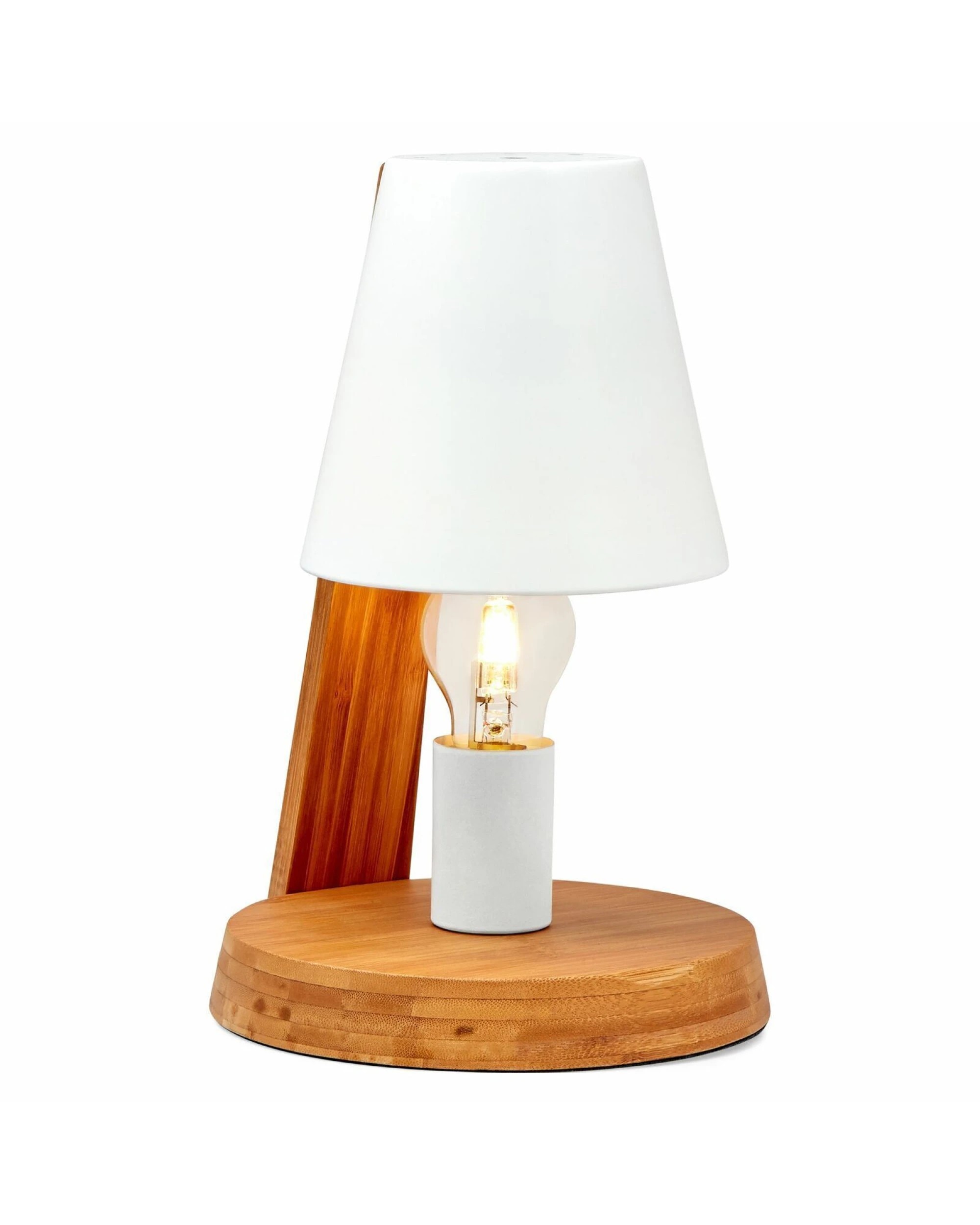 1 BR Home Modern Desk Lamp with Metal Shade and Wooden Base, 1 of 7
