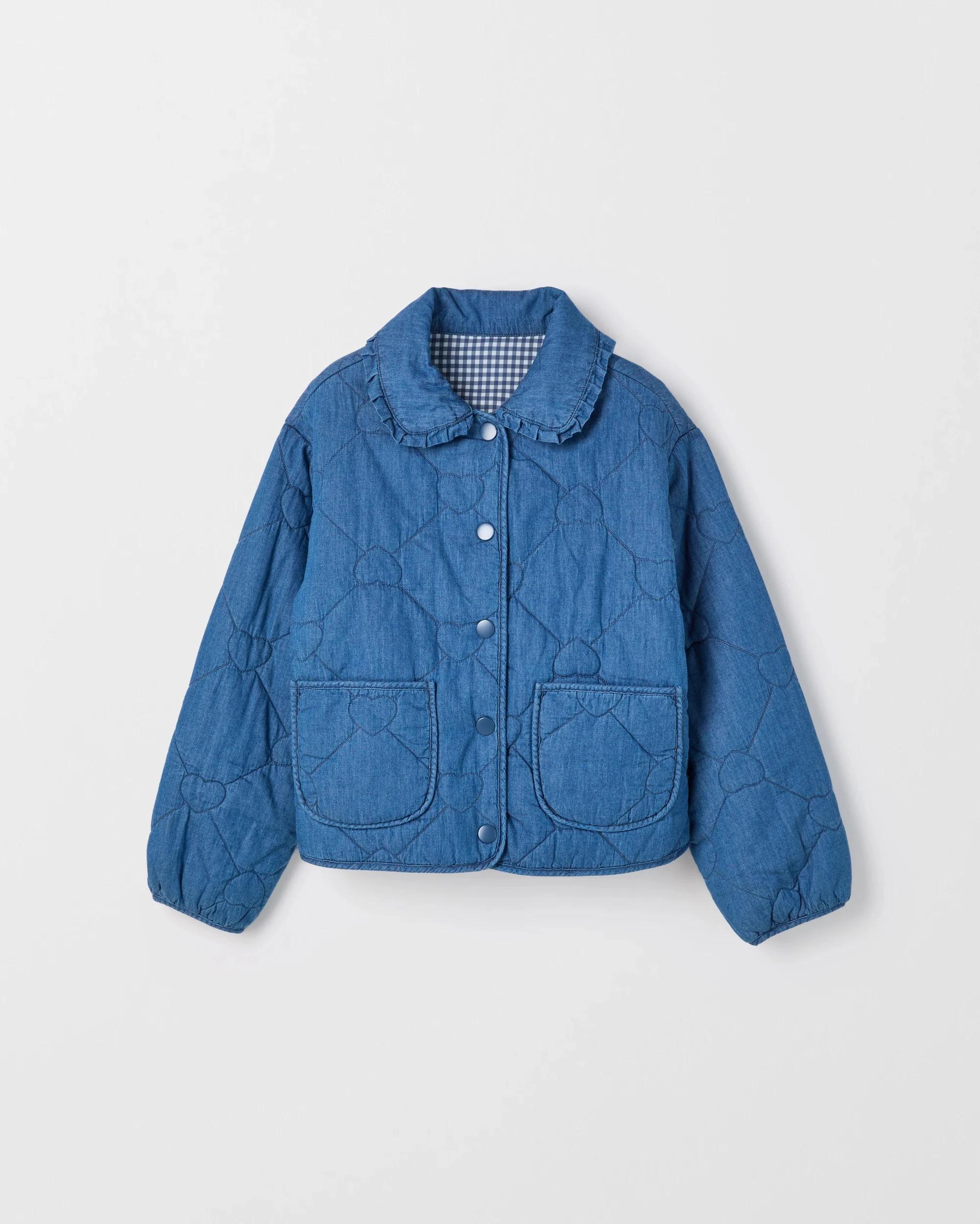 6 Target Kids Reversible Quilted Chambray Jacket BLUE, 6 of 7