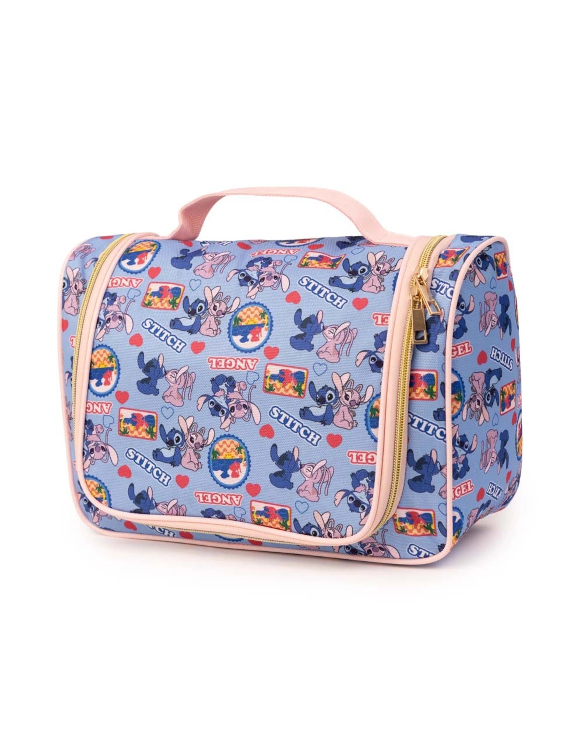 1 Disney - Lilo & Stitch - Stitch Stamps Toiletry Bag - Blue, 1 of 5