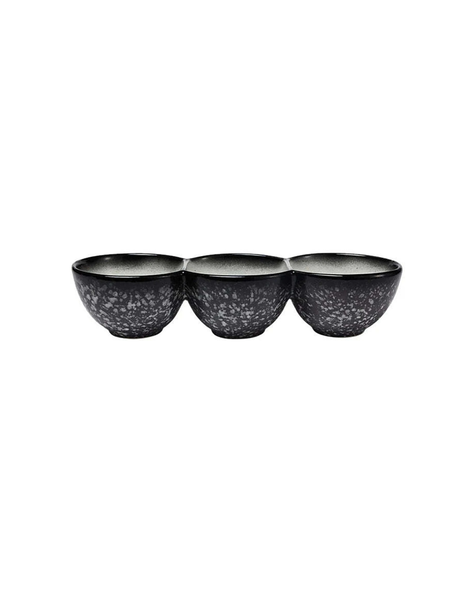 1 Maxwell & Williams Caviar Granite Divided Serving Bowl 30x6.5cm Porcelain Serveware, 1 of 1