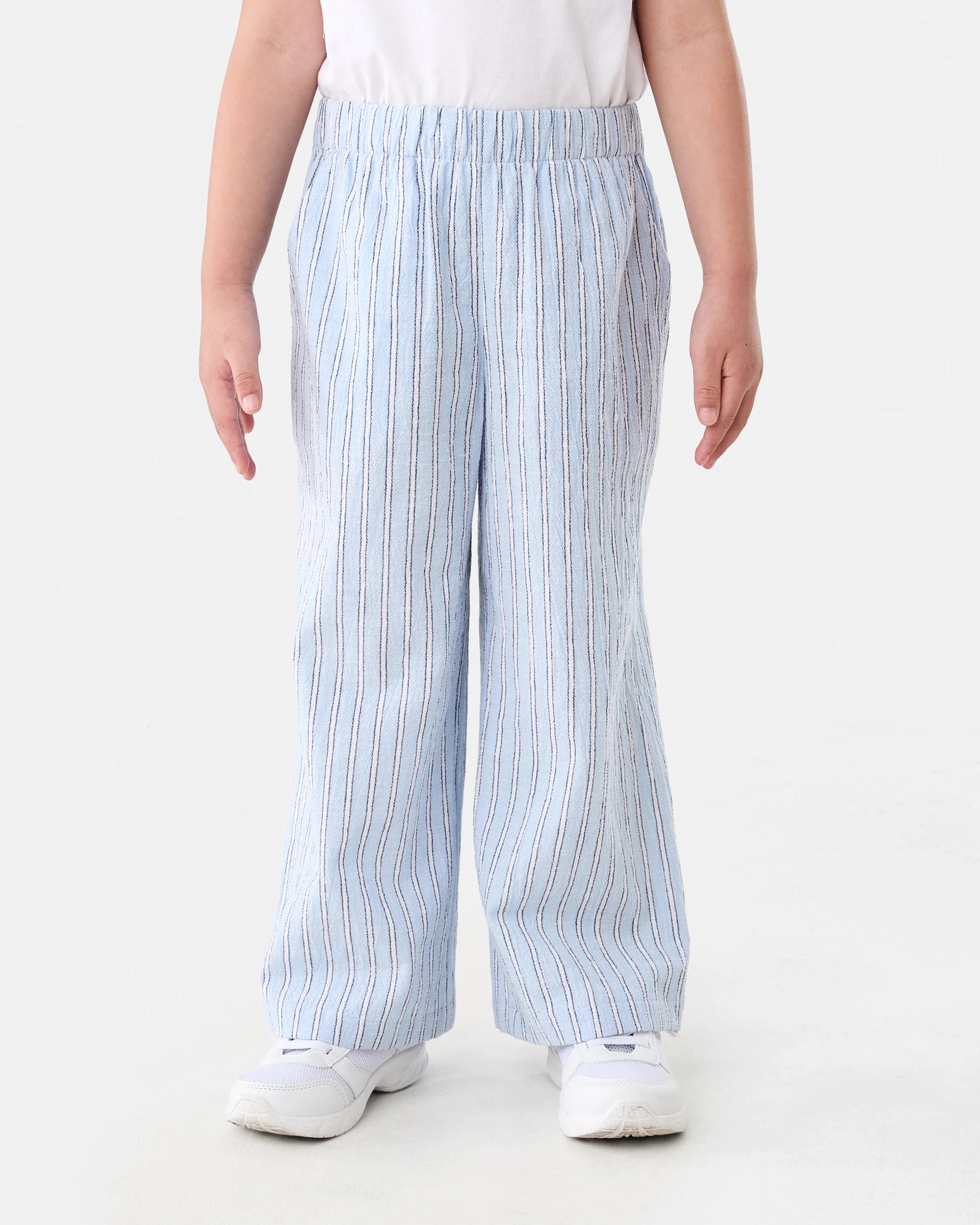 1 Woven Wide Leg Pants Blu Stripe, 1 of 6