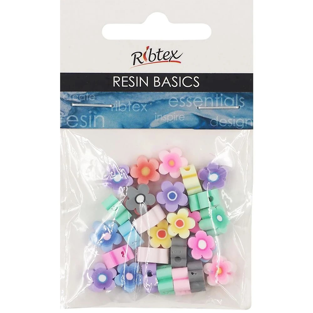 1 UV Resin Poly Clay 10mm Bead 30 Pack Flower, 1 of 1