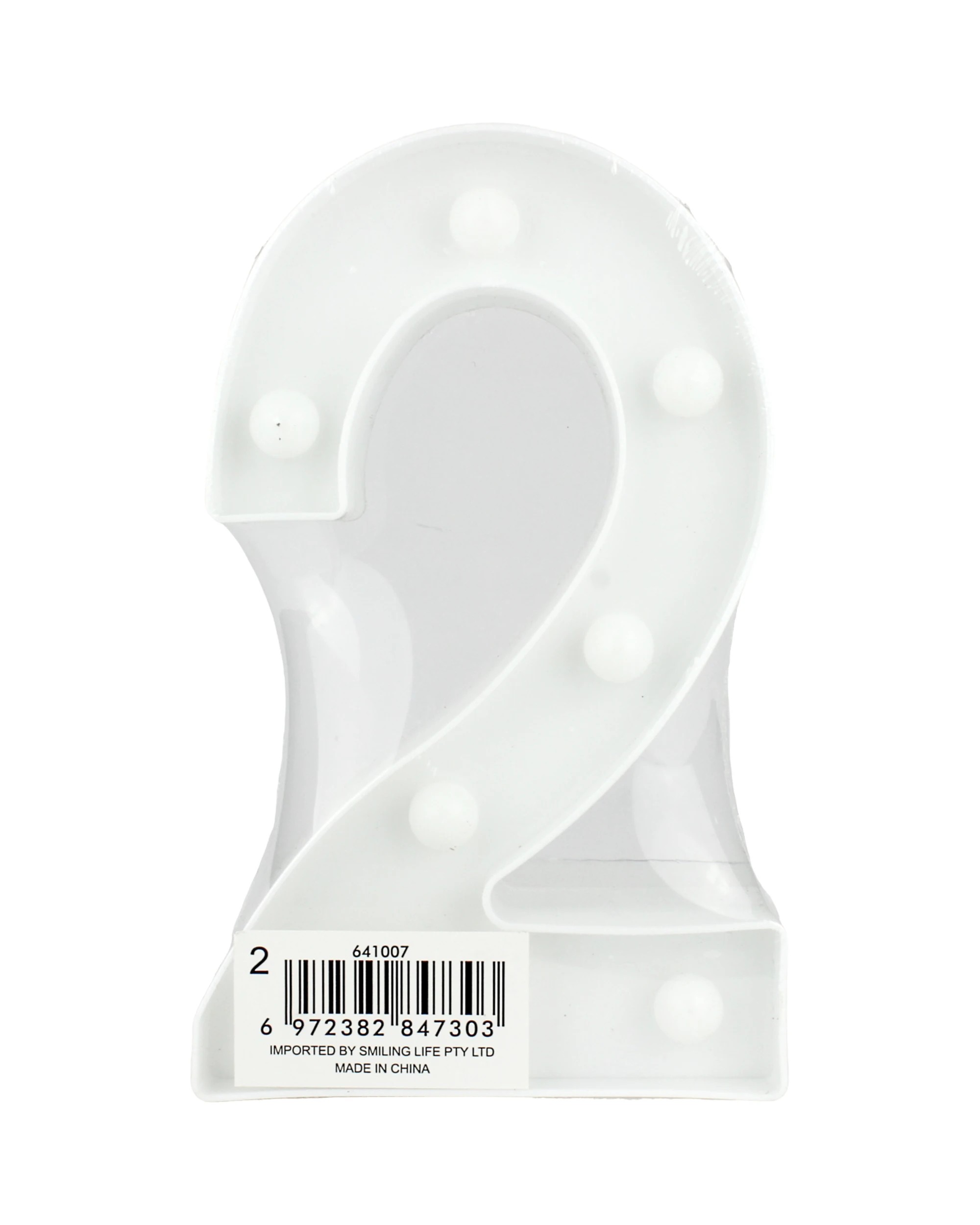 2 Partyrama LED Light Up Number 2 White, 2 of 3