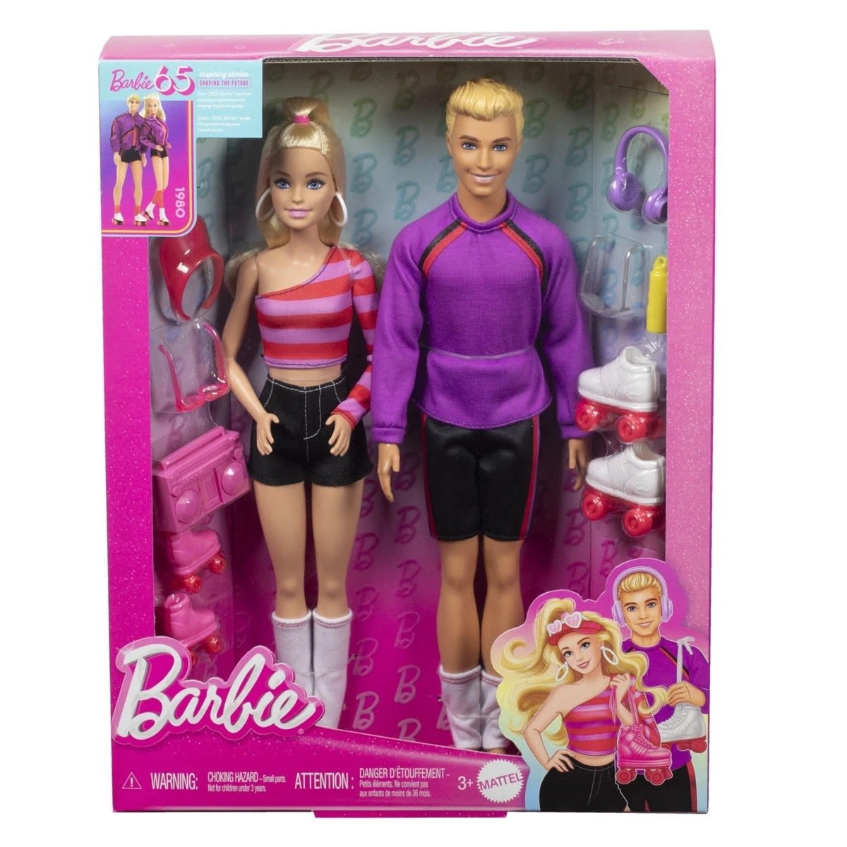 1 Barbie Fashionistas 65th Anniversary: Barbie & Ken Roller-Skating Fashion Dolls, 1 of 6