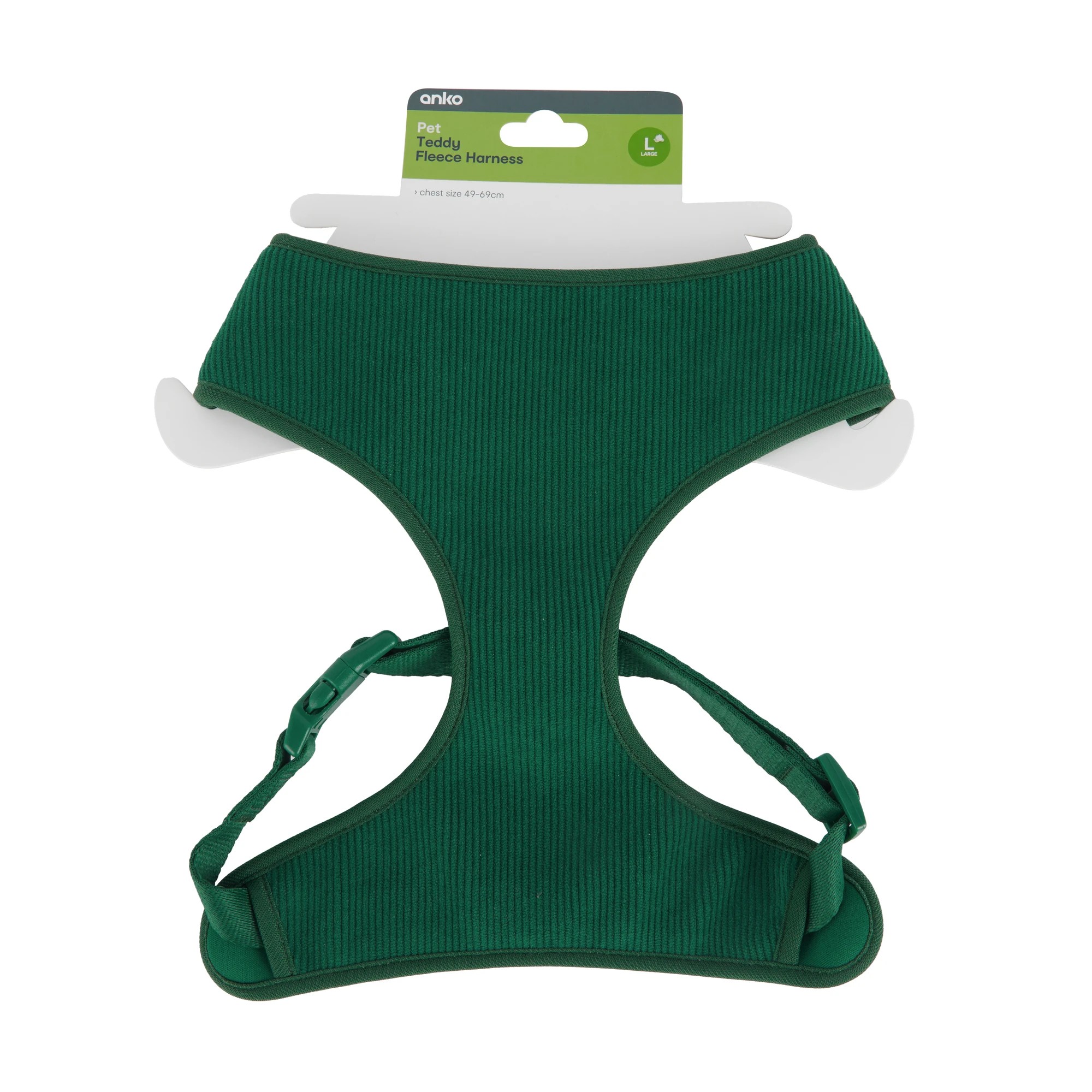 9 Pet Corduroy Harness - Large, Deep Green, 9 of 9