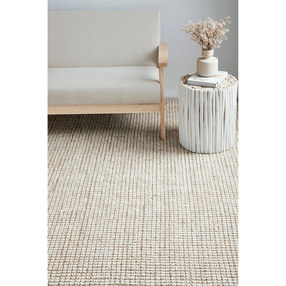 2 RUG CULTURE Arabella Natural Runner Rug — 70% wool 30% jute, 20mm pile - Beige, 2 of 5
