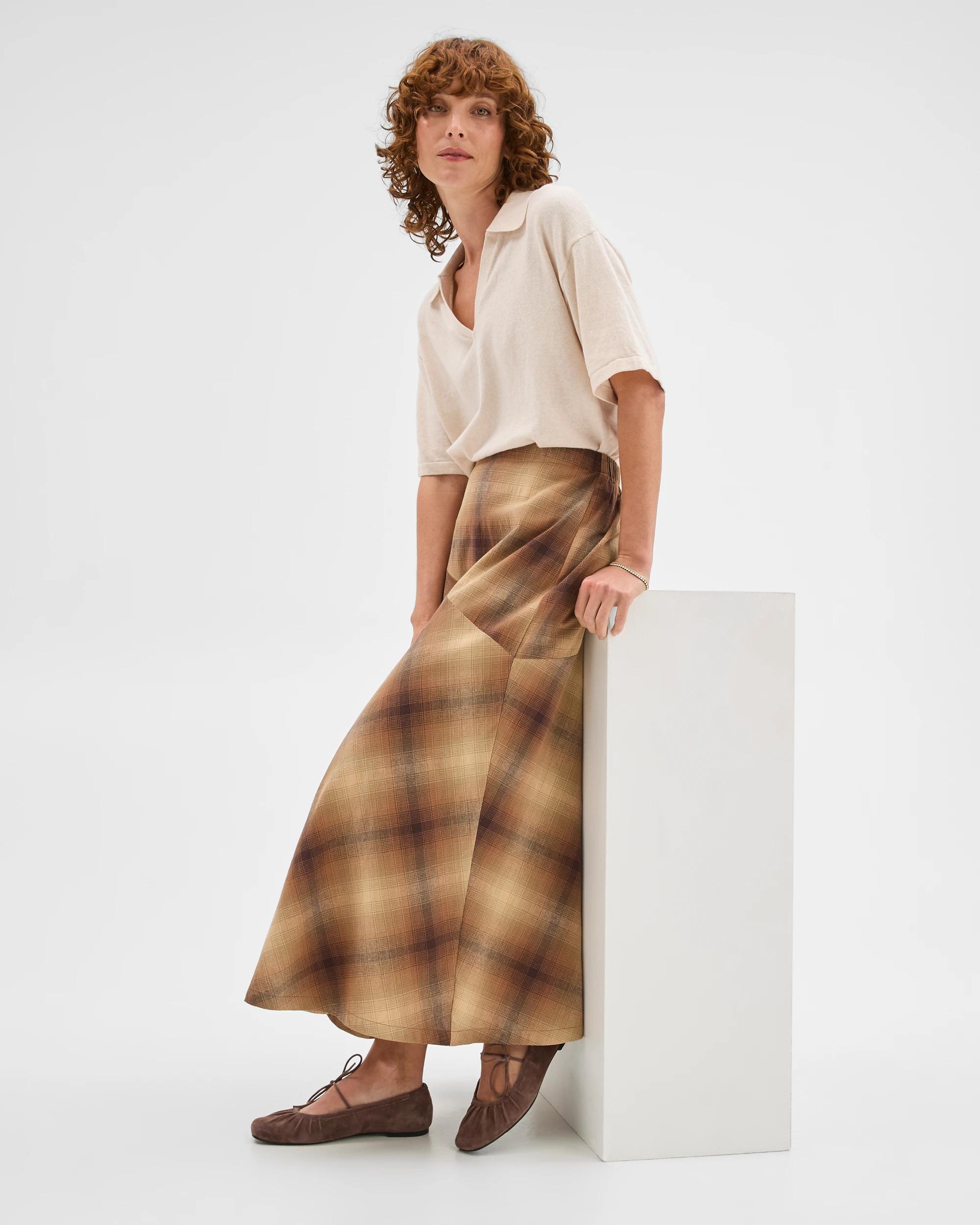 5 Target Woman Australian Cotton Blend Check Midi Skirt SOFT CHECK, 5 of 7