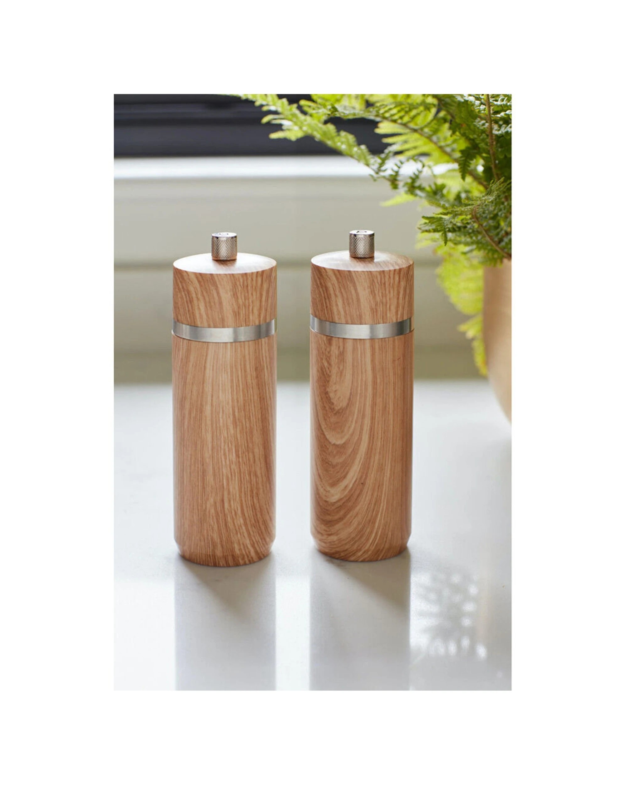 4 Mastercraft 2PK 17cm Beech Salt Pepper Mill Spice Grinder Kitchen Utensils Set - Brown, 4 of 7