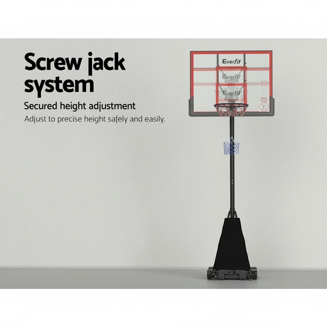 6 Everfit 3.05M Basketball Hoop Stand System Adjustable Height Portable Red Pro - Red, 6 of 7