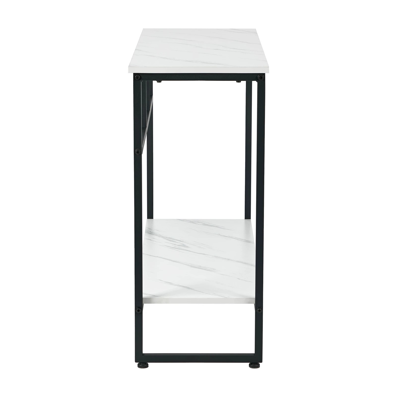 7 Oikiture Console Table Hallway Marble Effect Metal Entry Table Display - Black, 7 of 9