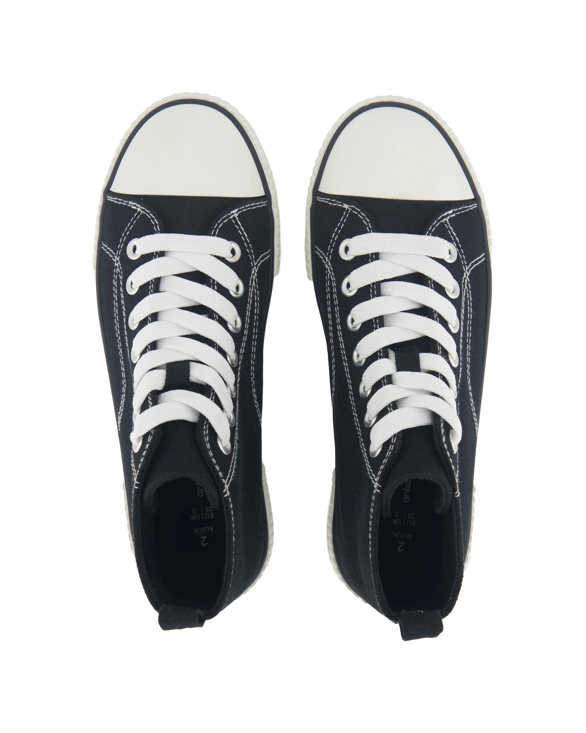 2 Senior Hi Top Canvas Shoes Black, 2 of 5