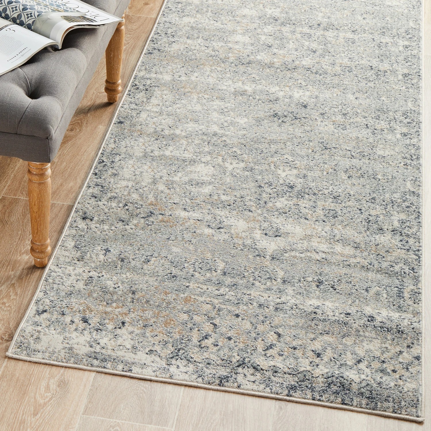 1 Common Ground Rugs Serendipity 833 400x80cm - Large Runner Power Loomed Pet Friendly Rug - Beige, 1 of 7