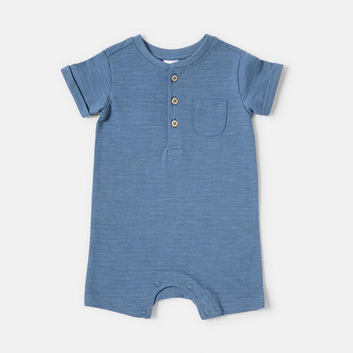 1 Henley Romper Blu Coastl, 1 of 3