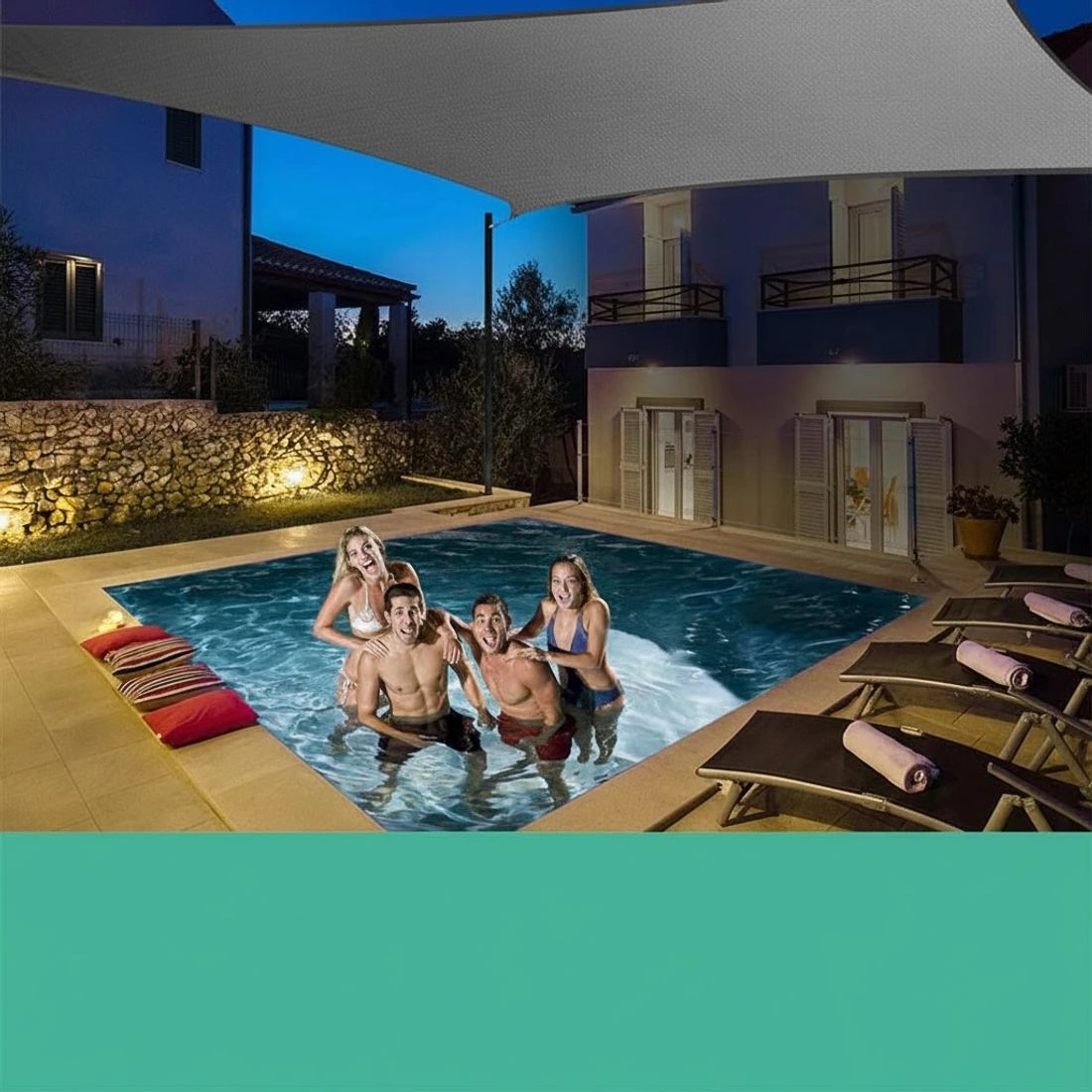 4 Instahut Shade Sail 6x6m Rectangle 280GSM 98%  Shade - Grey, 4 of 4