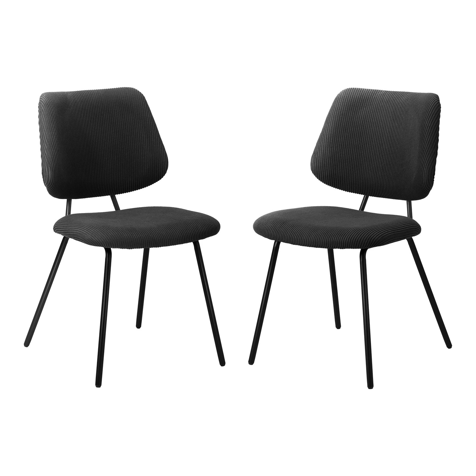 1 Oikiture 2x Dining Chair Vintage Retro Polyester Kitchen Padded Lounge
 - Grey, 1 of 10