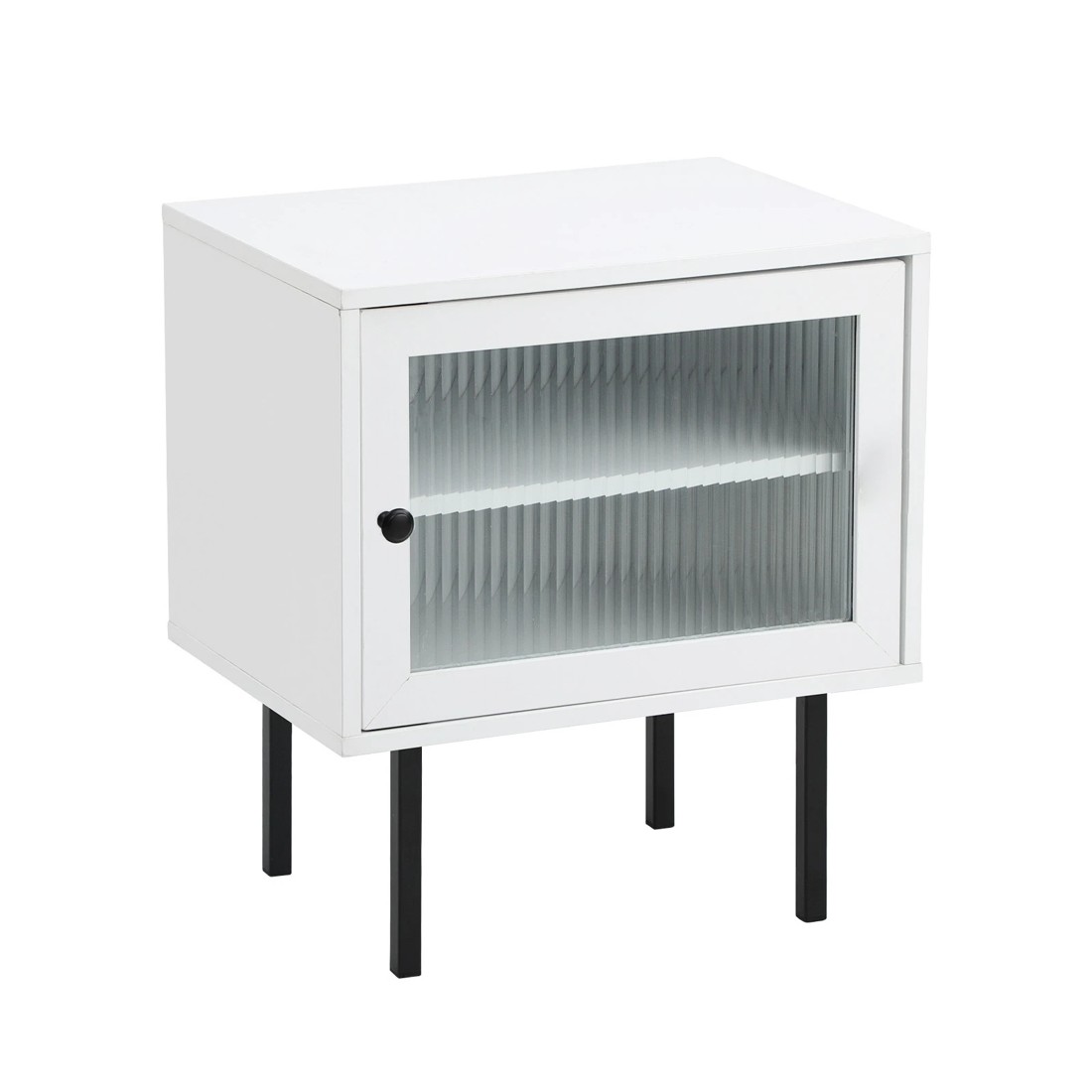 1 Oikiture Bedside Tables Nightstand Storage Cabinet Side End Table Wood
 - White, 1 of 10