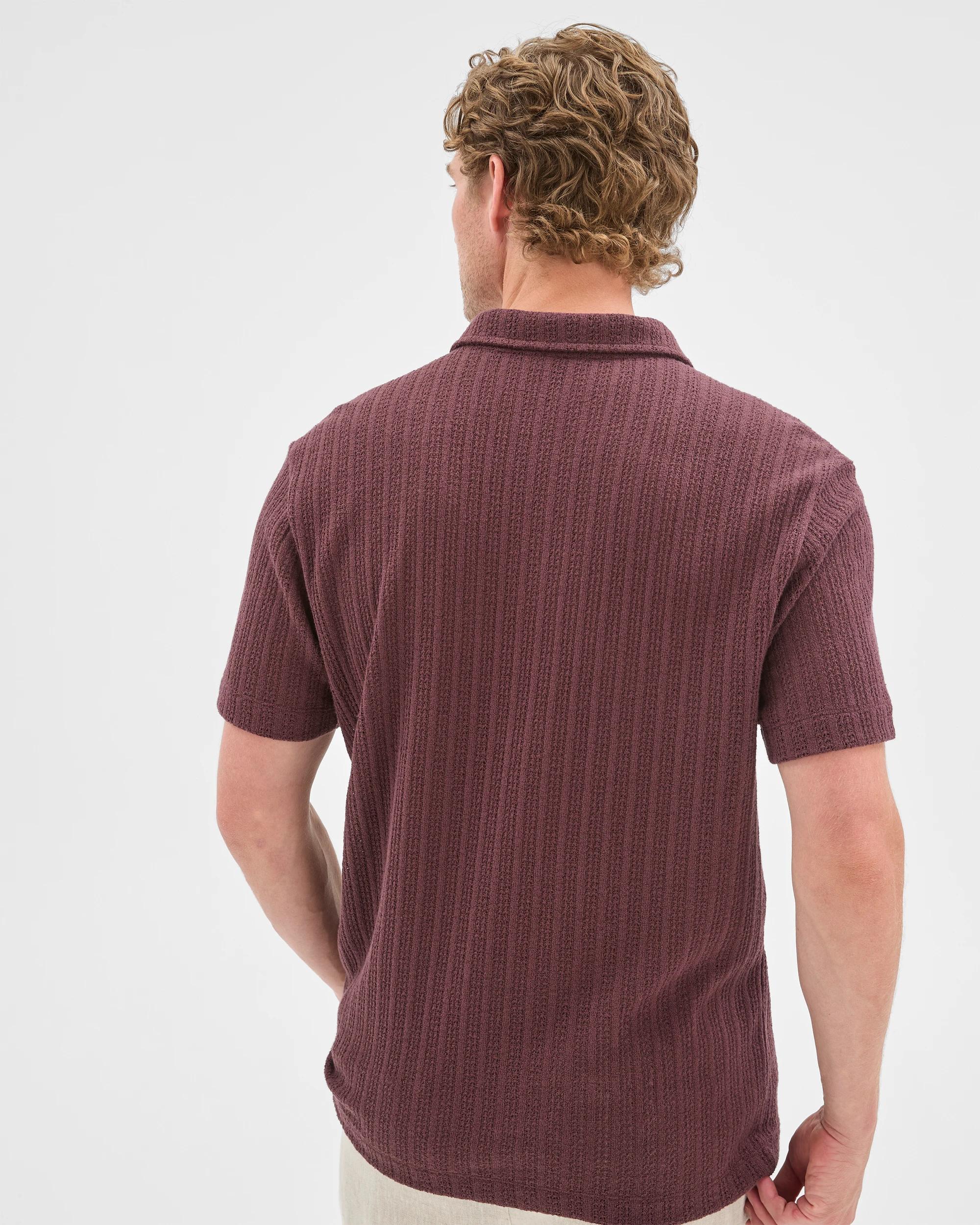4 Target Man Australian Cotton Blend Pointelle Polo Top FUDGE, 4 of 5