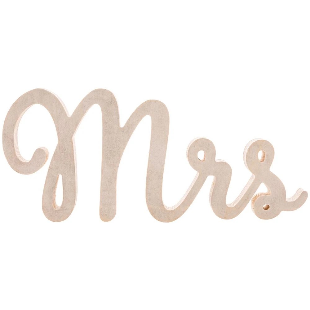 1 Born Plywood Sign Mrs, 1 of 3