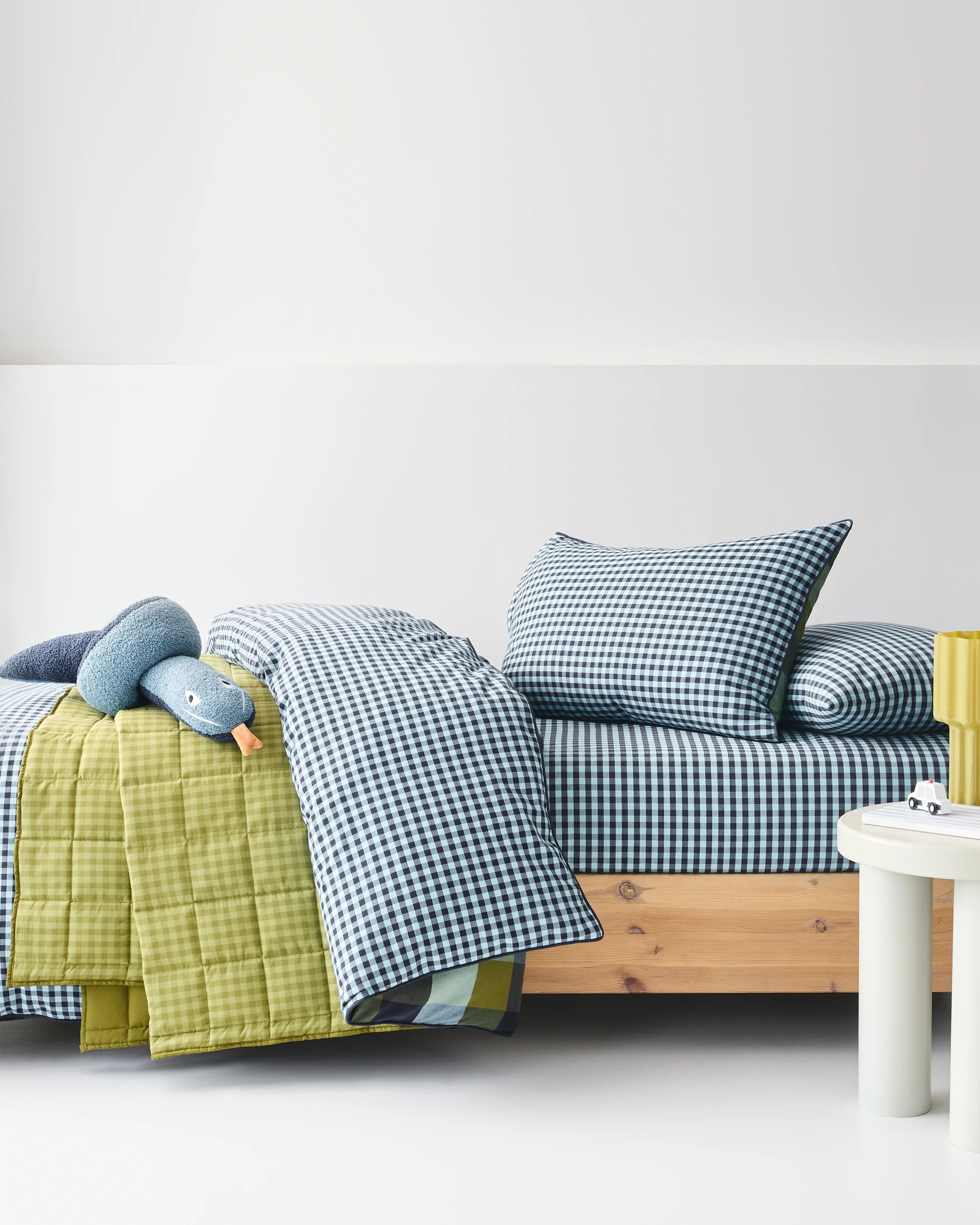 7 Target Grayson Gingham Cotton Ruffle Quilt Cover Set - Double Bed - Blue, 7 of 10