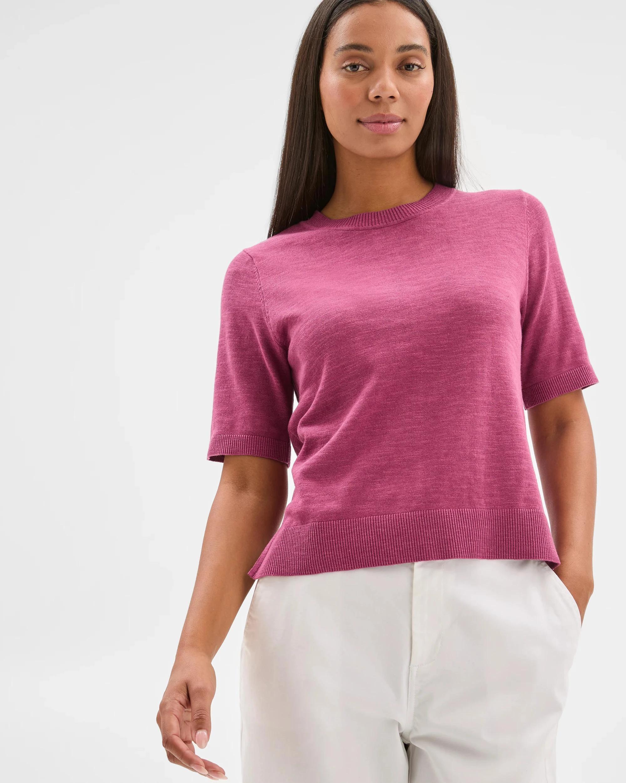 2 Target Australian Cotton/Linen Blend Knitted T-Shirt DAMSON, 2 of 7