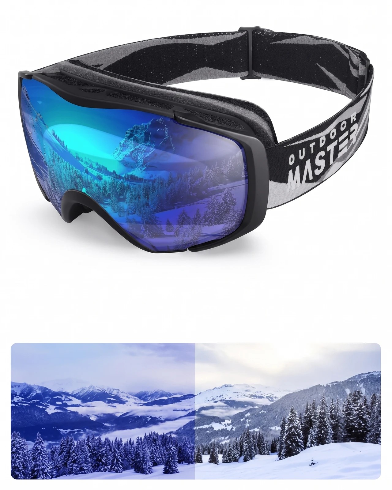 4 OutdoorMaster Ski Goggles with Cover OTG Anti Fog Snowboard Glasses UV Protection, 4 of 7