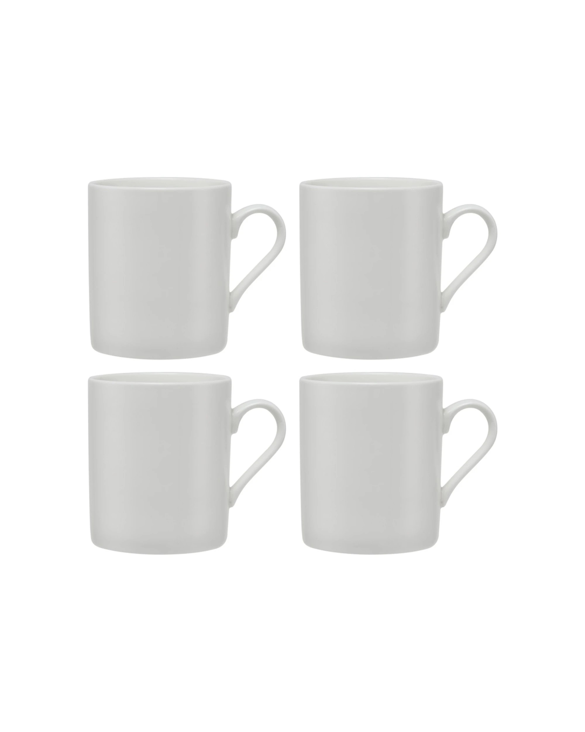 1 Maxwell & Williams 4x 300ml Basics Porcelain Cylindrical Mug Set - White, 1 of 3