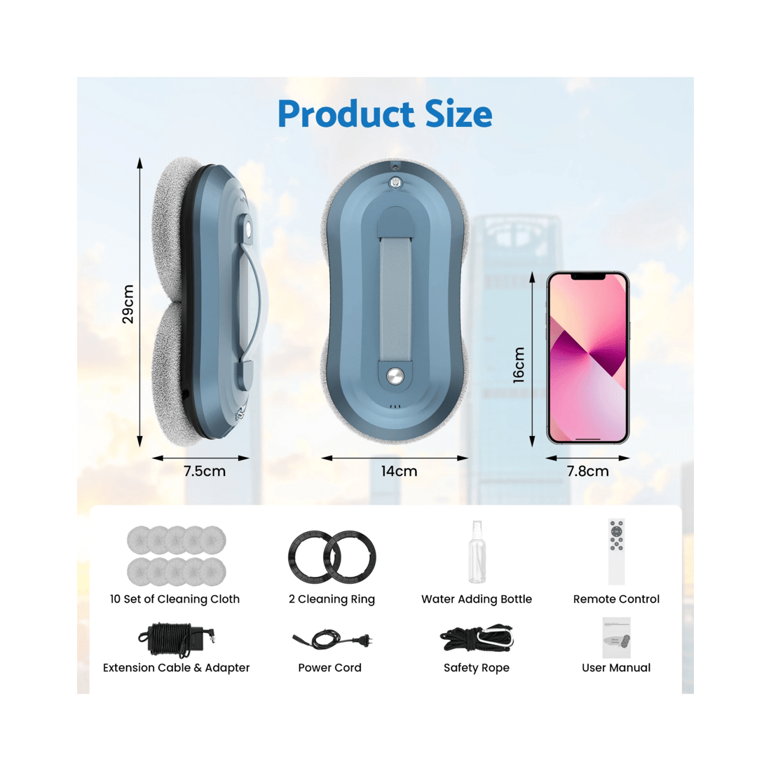 8 Advwin Window Cleaner Robot, Automatic Robot Window Washer With Dual Water Spray Technology, 2800pa Suction, 8 of 8