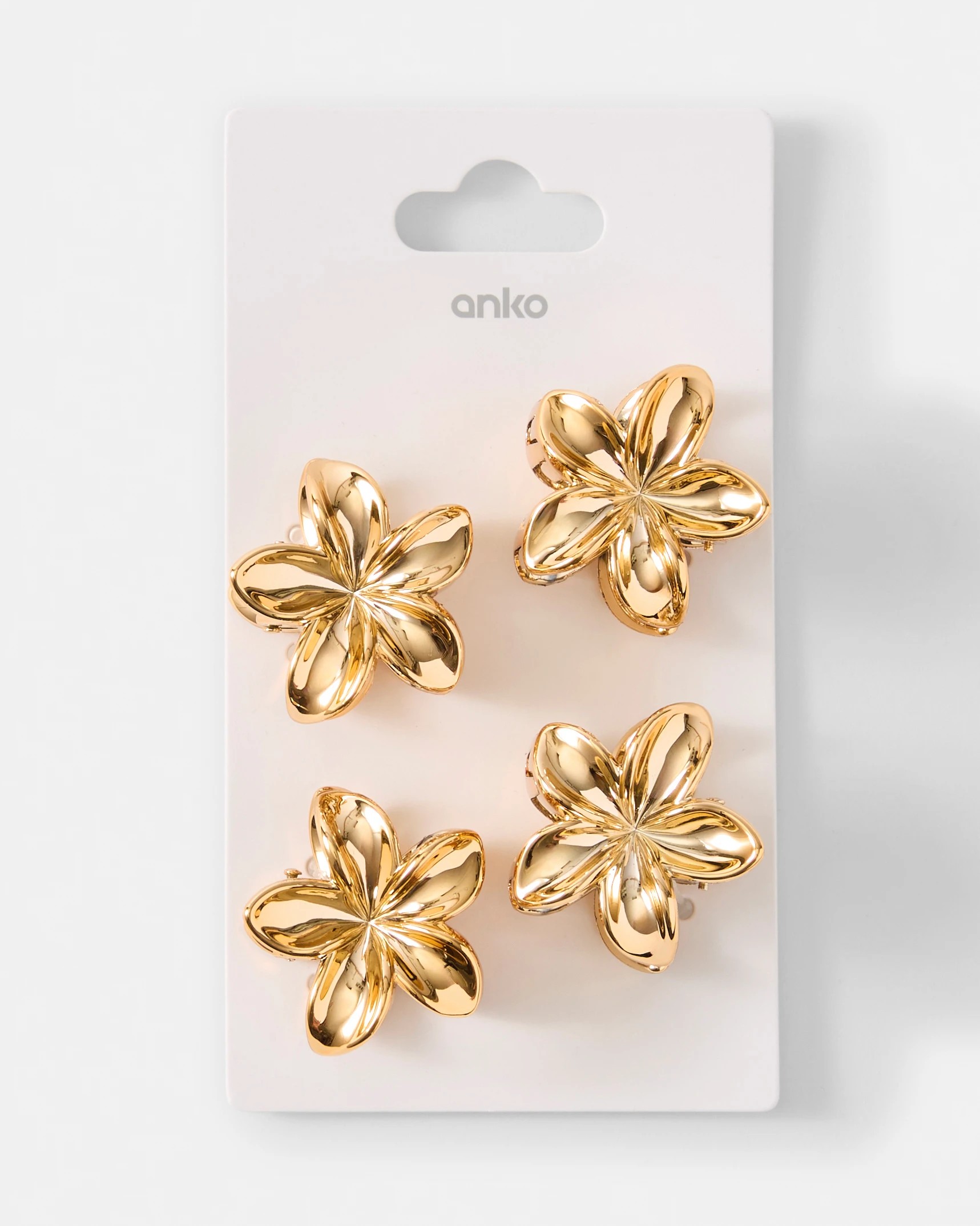 4 4 Pack Mini Frangipani Claw Hair Clips, 4 of 4