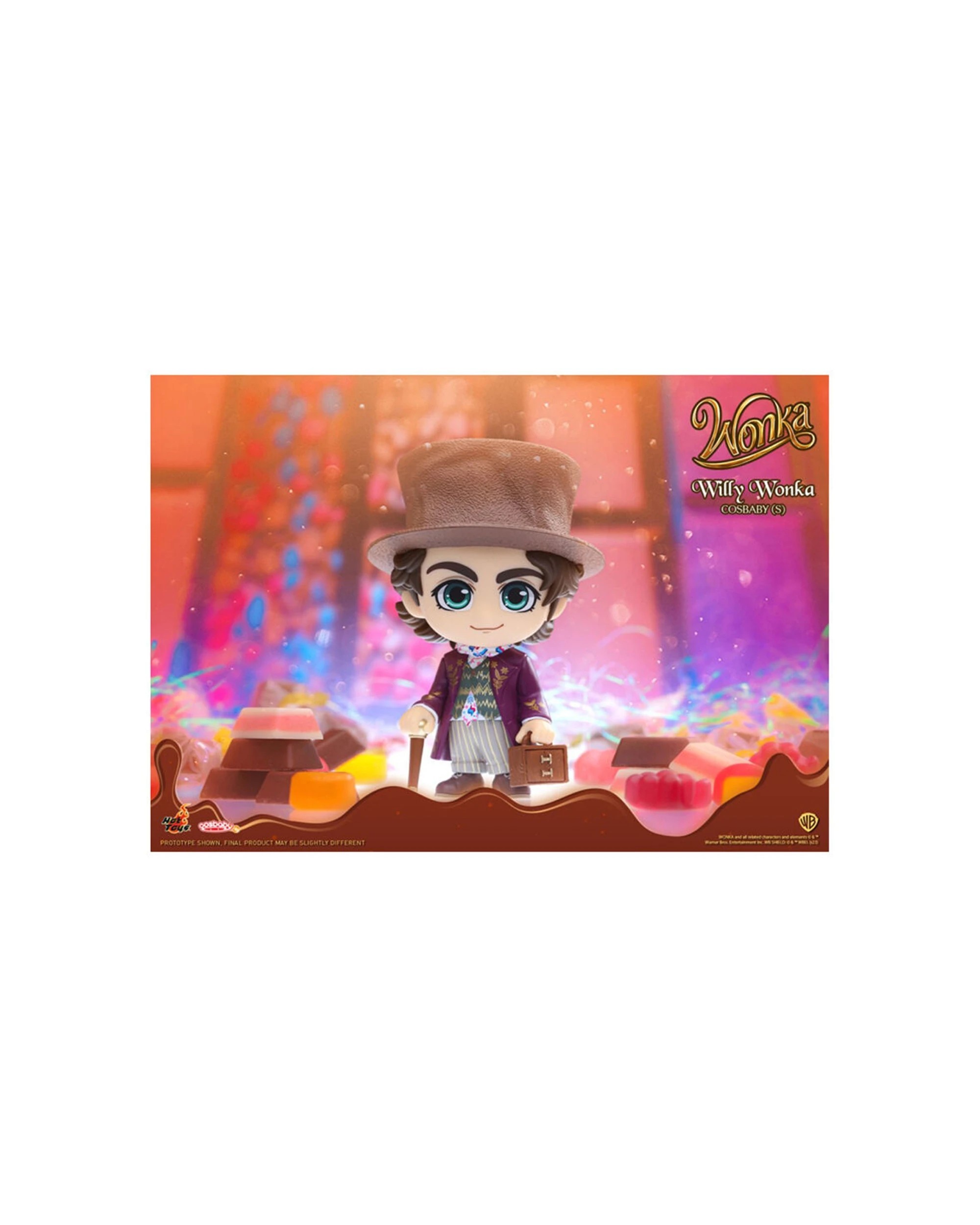 2 WONKA 2023 Willy Wonka 2023 Cosbaby Action Figure 11cm Includes Travel Suitcase - Pink, 2 of 3