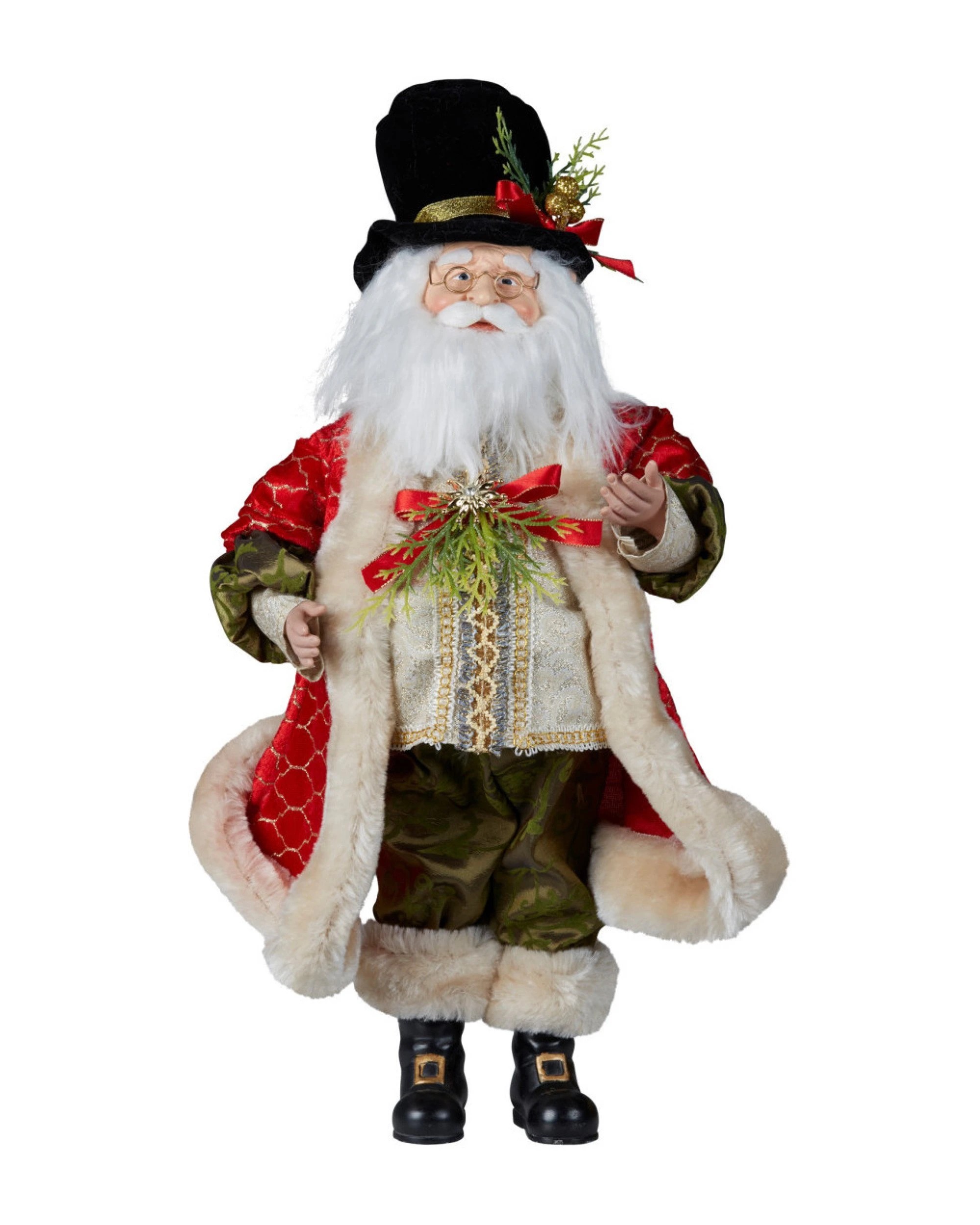 1 Christabelle Top Hat Santa Claus Christmas Decoration 46cm, 1 of 2