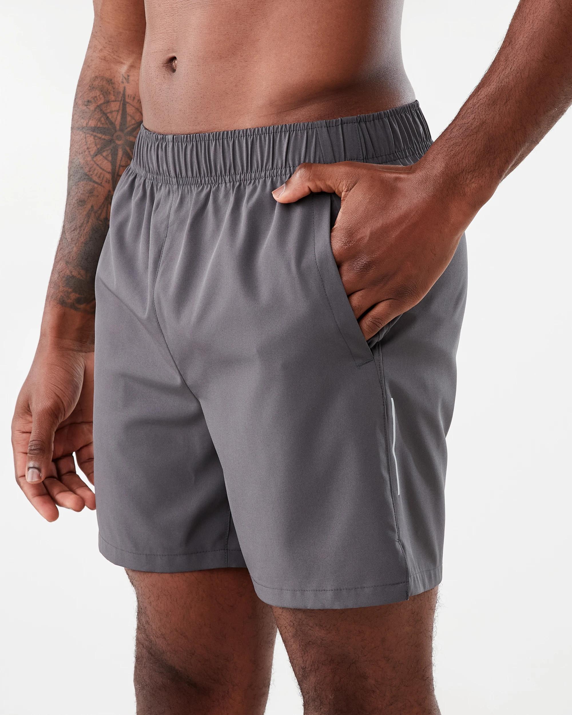 2 Active Mens Woven Stretch Shorts Gry Drkish, 2 of 7