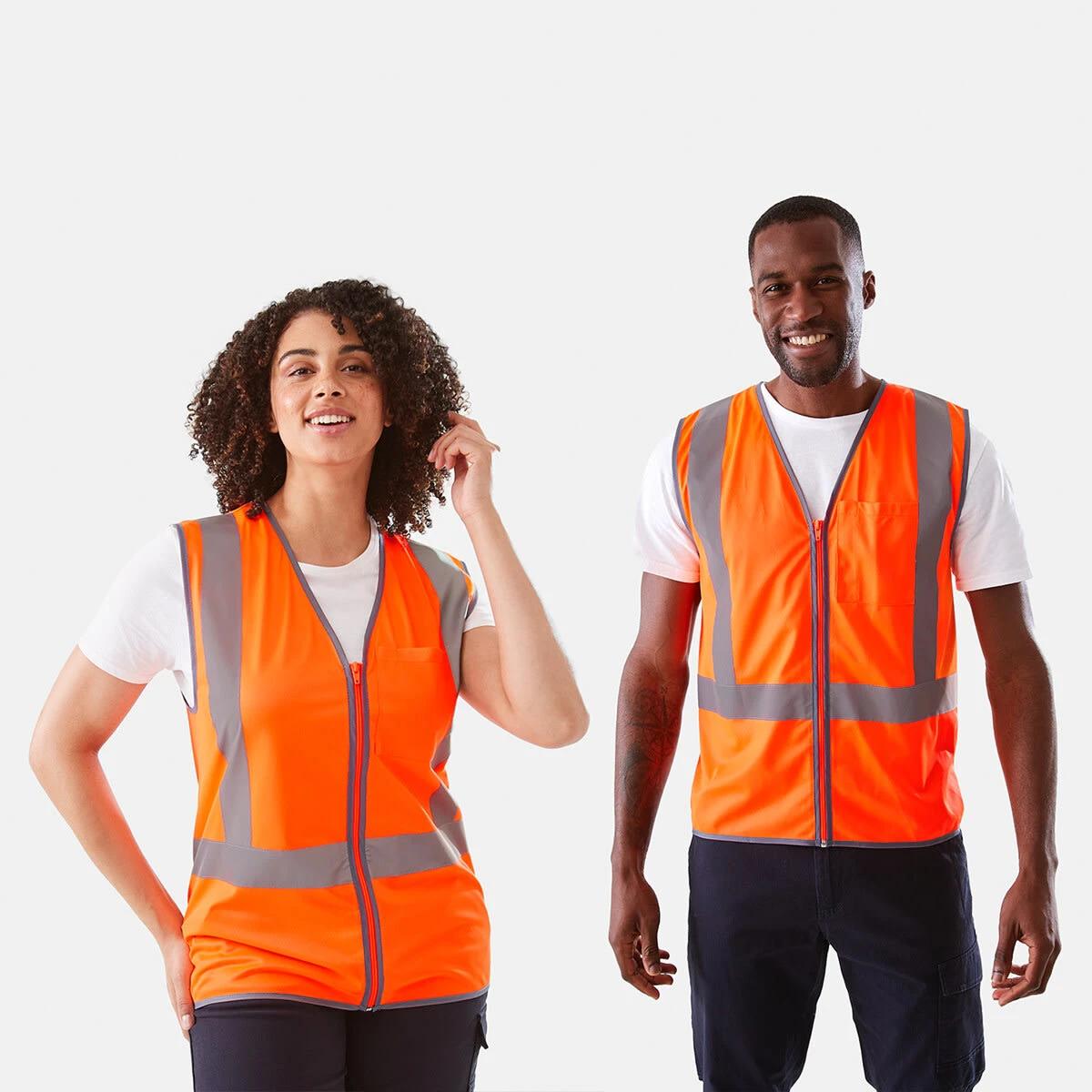 1 Workwear Hi-Visibility Vest SAFETY ORANGE, 1 of 10