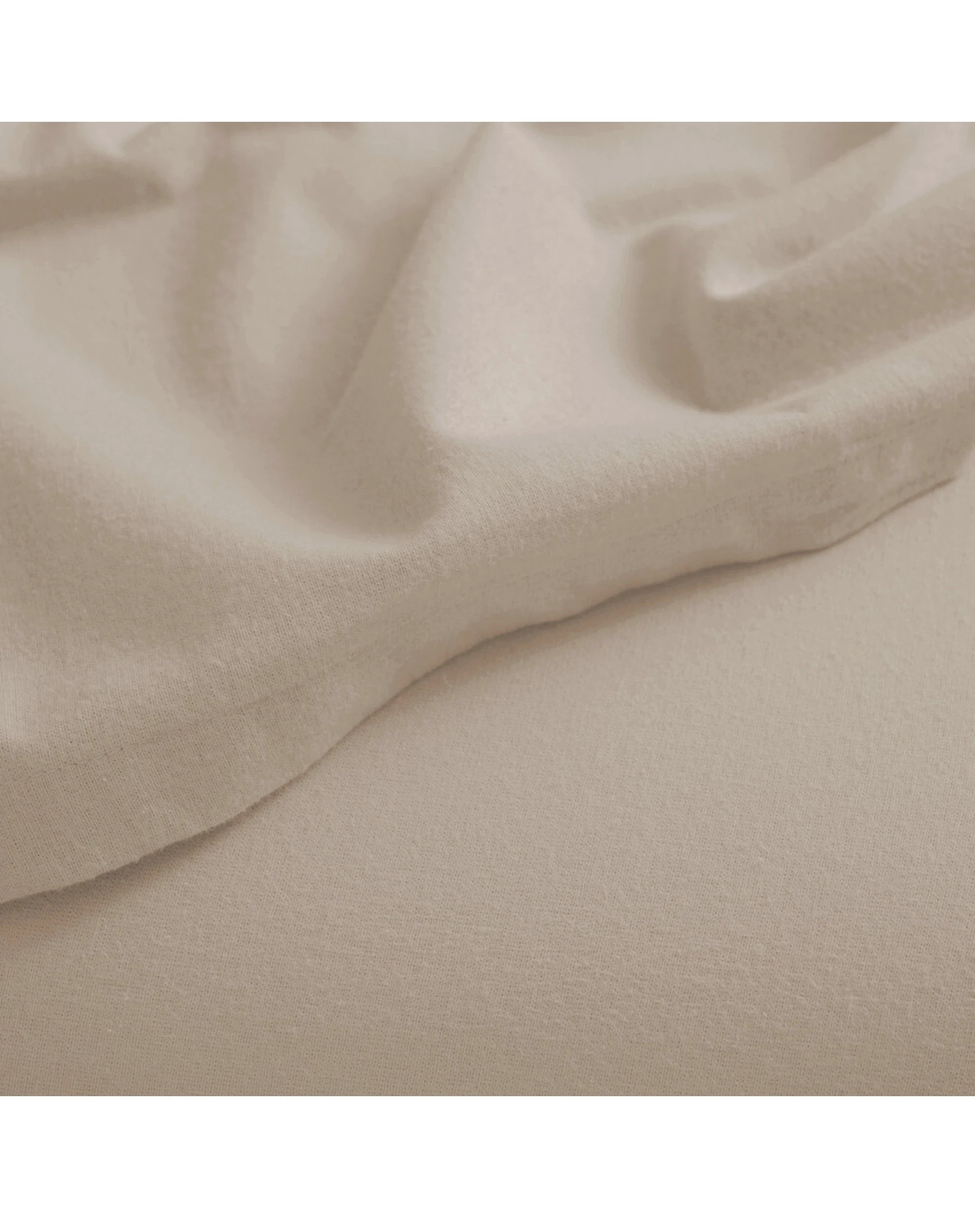 1 Canningvale Cozi Cotton Flannelette Fitted Sheet With Pillowcase Set - Queen Bed - Natural, 1 of 2