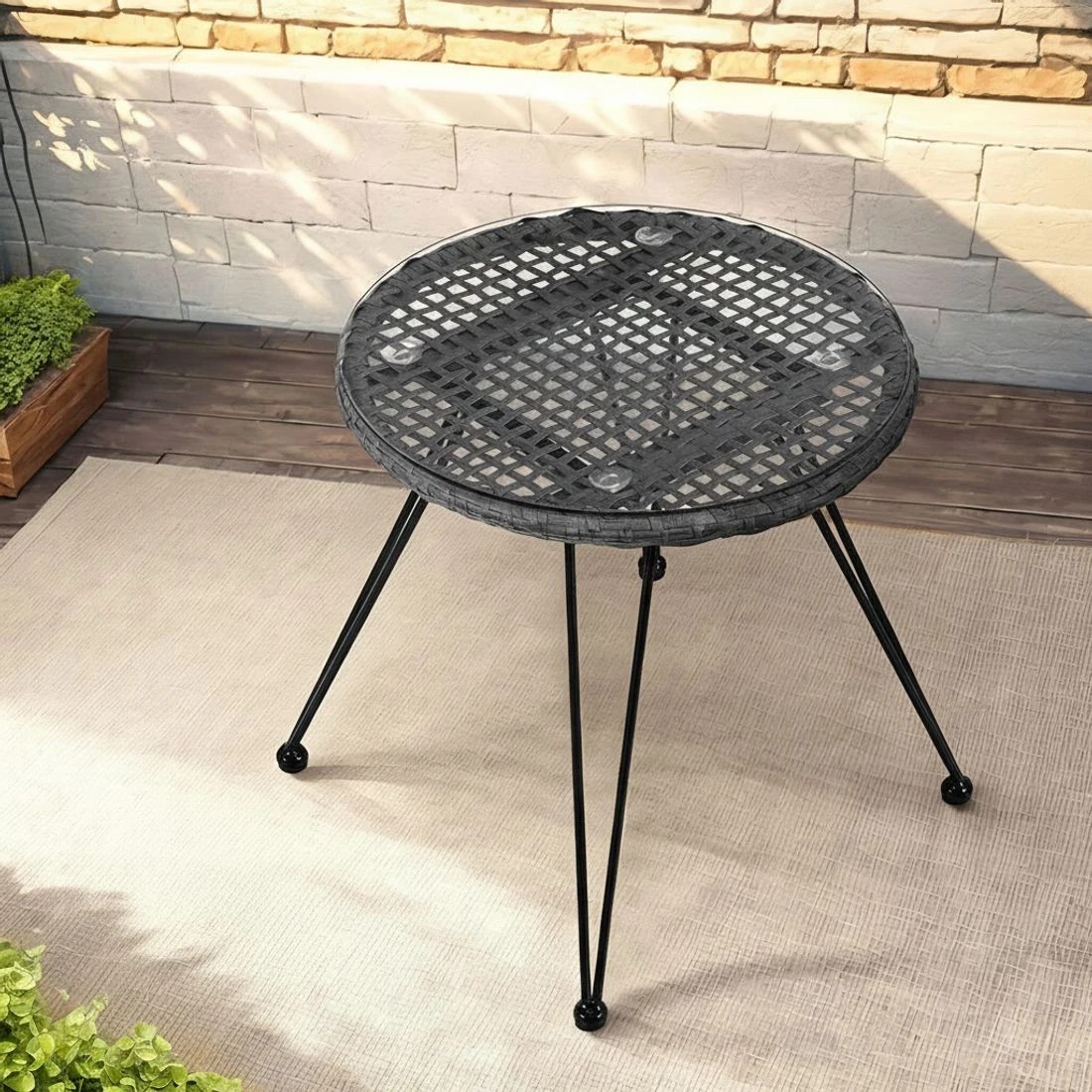 5 Gardeon 3PC Outdoor Furniture Bistro Set Lounge Setting Table Chairs Cushion Patio - Grey, 5 of 5