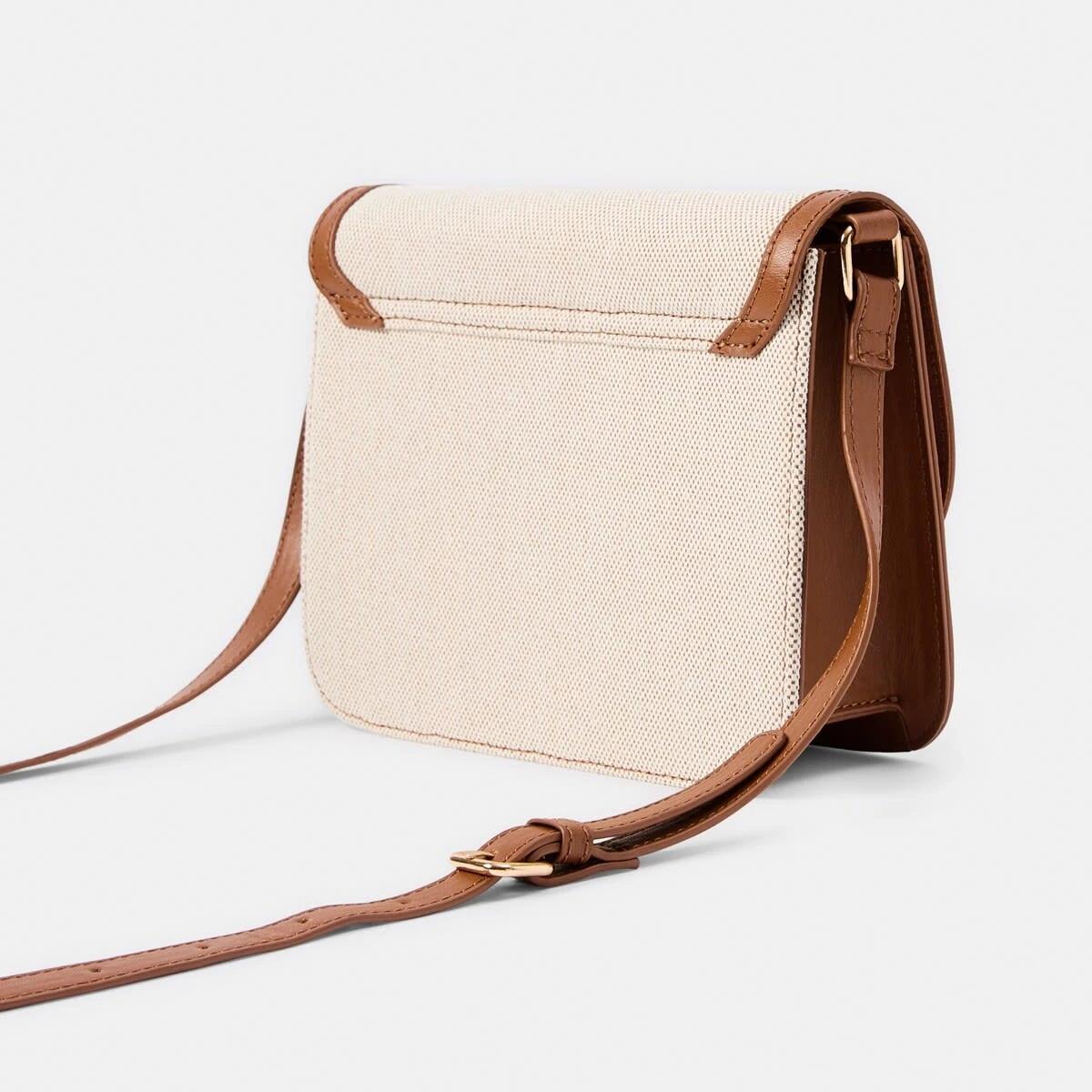 2 Woven Contrast Crossbody Bag Nat Tan, 2 of 6