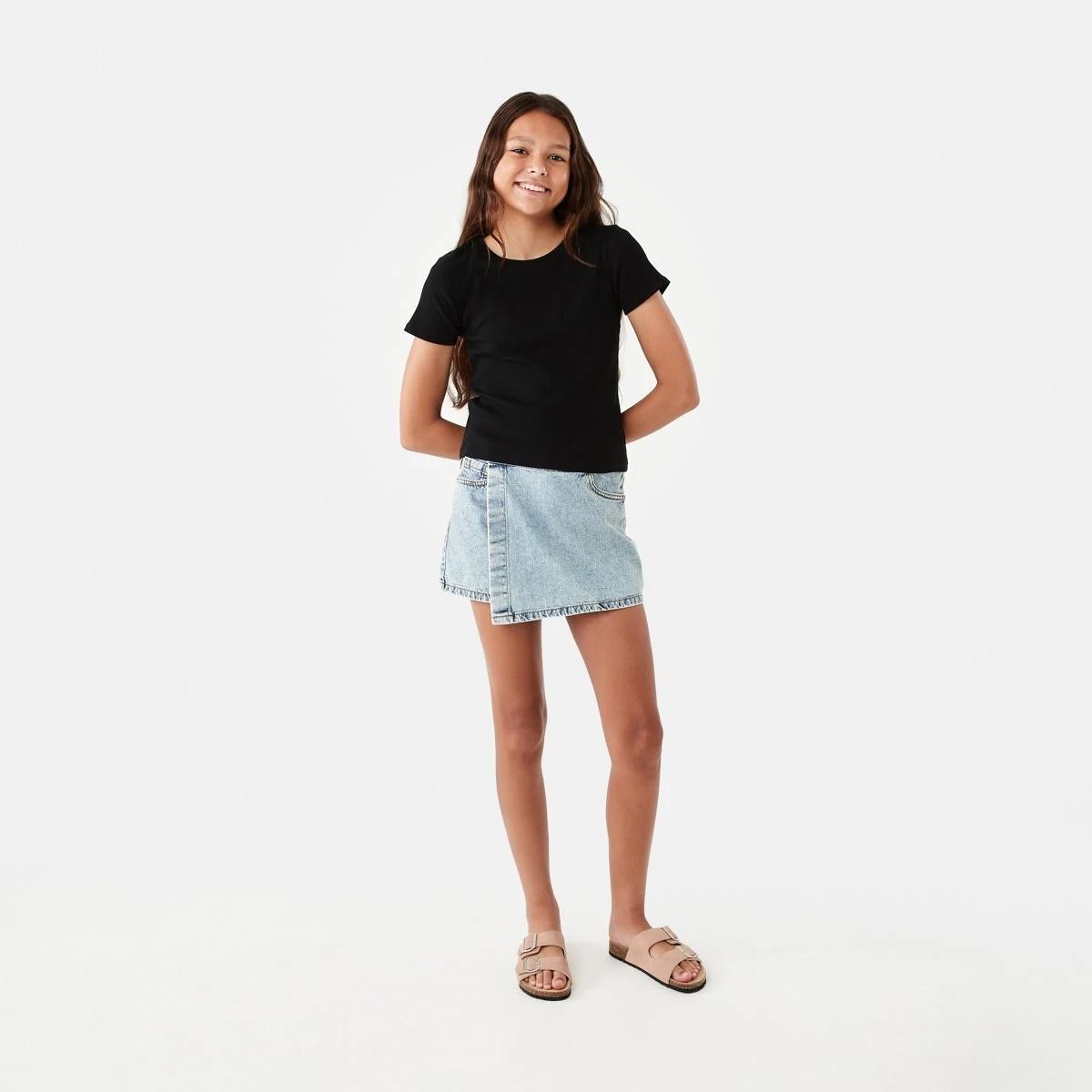 5 Short Sleeve Rib Top Black, 5 of 8