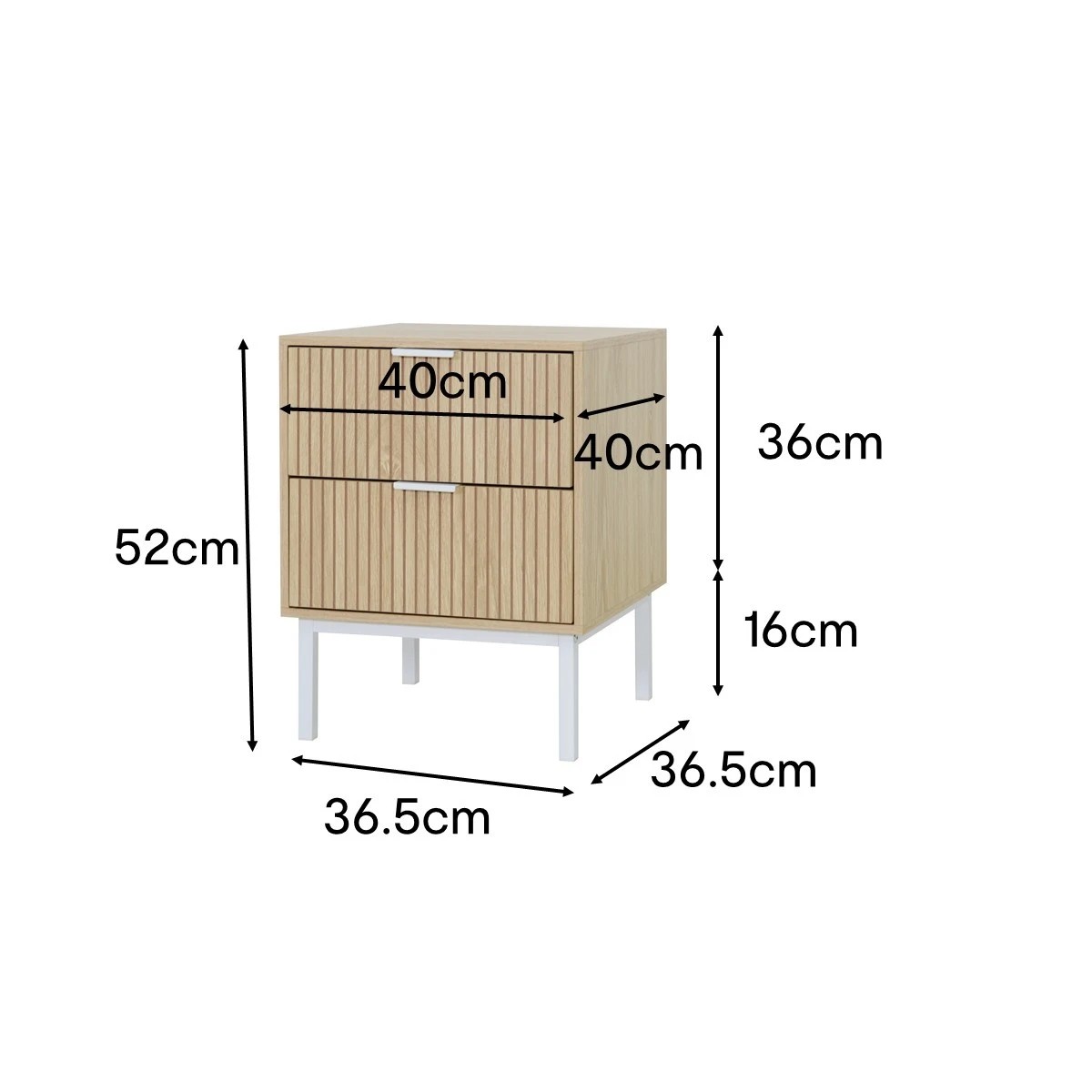 9 Isla 2 Drawer Bedside Table, 9 of 11