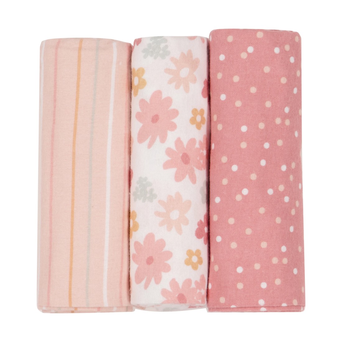 3 3 Pack Flannelette Wraps - Floral, 3 of 6