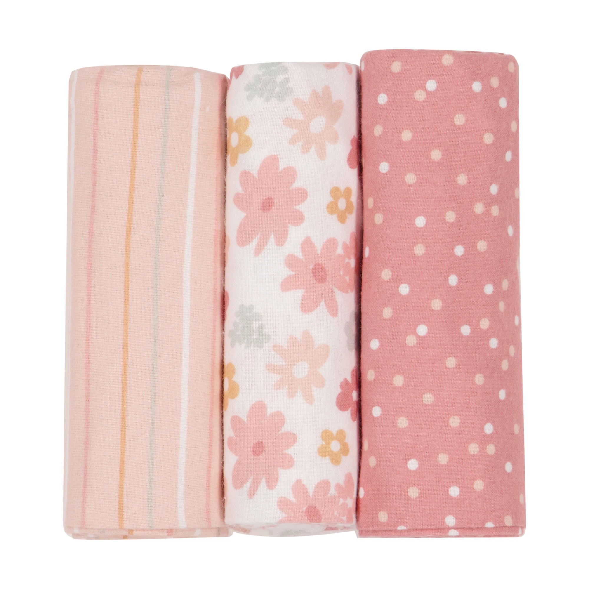 3 3 Pack Flannelette Wraps - Floral, 3 of 6