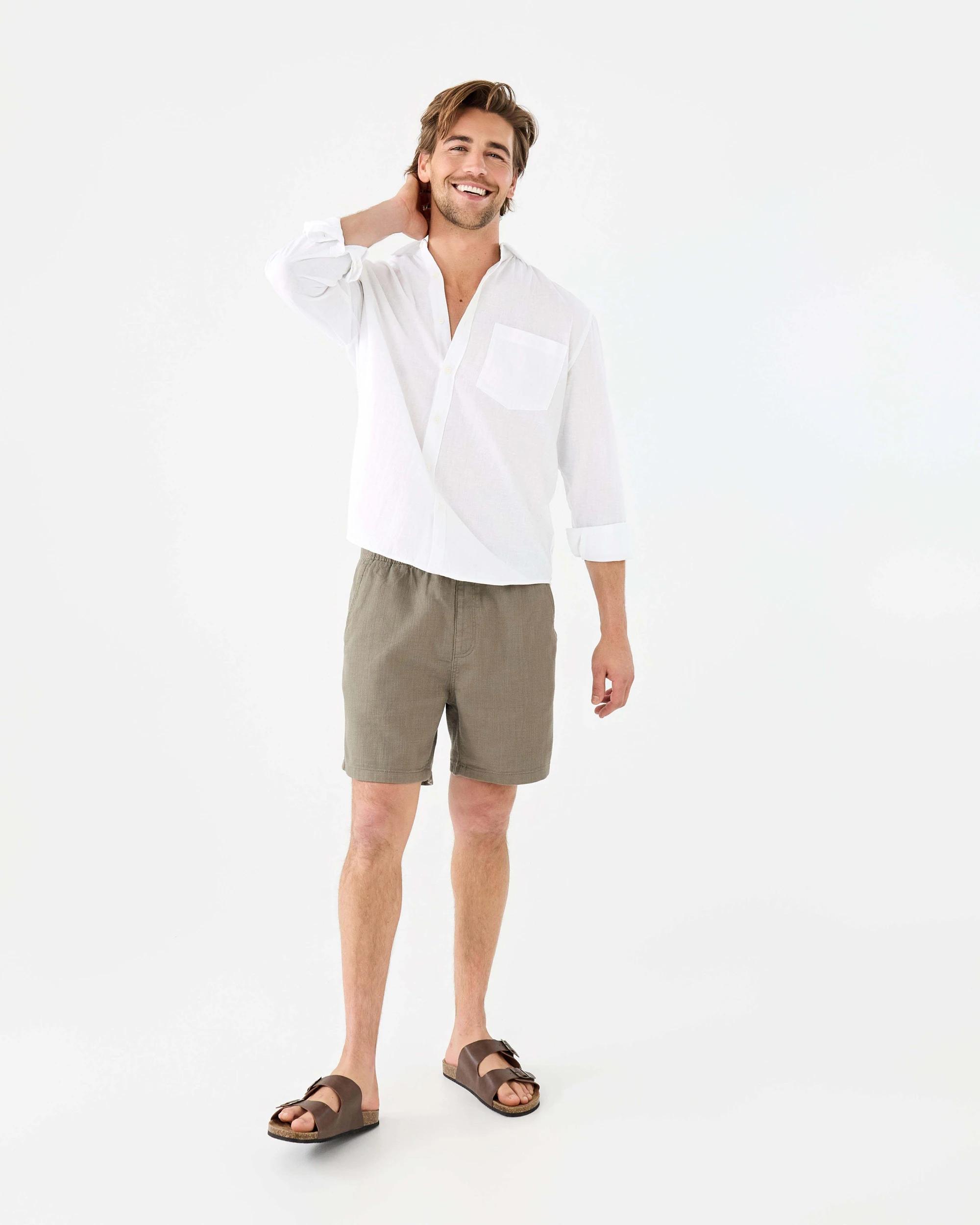 2 Cotton Slub Volley Shorts Grn Tusock, 2 of 8